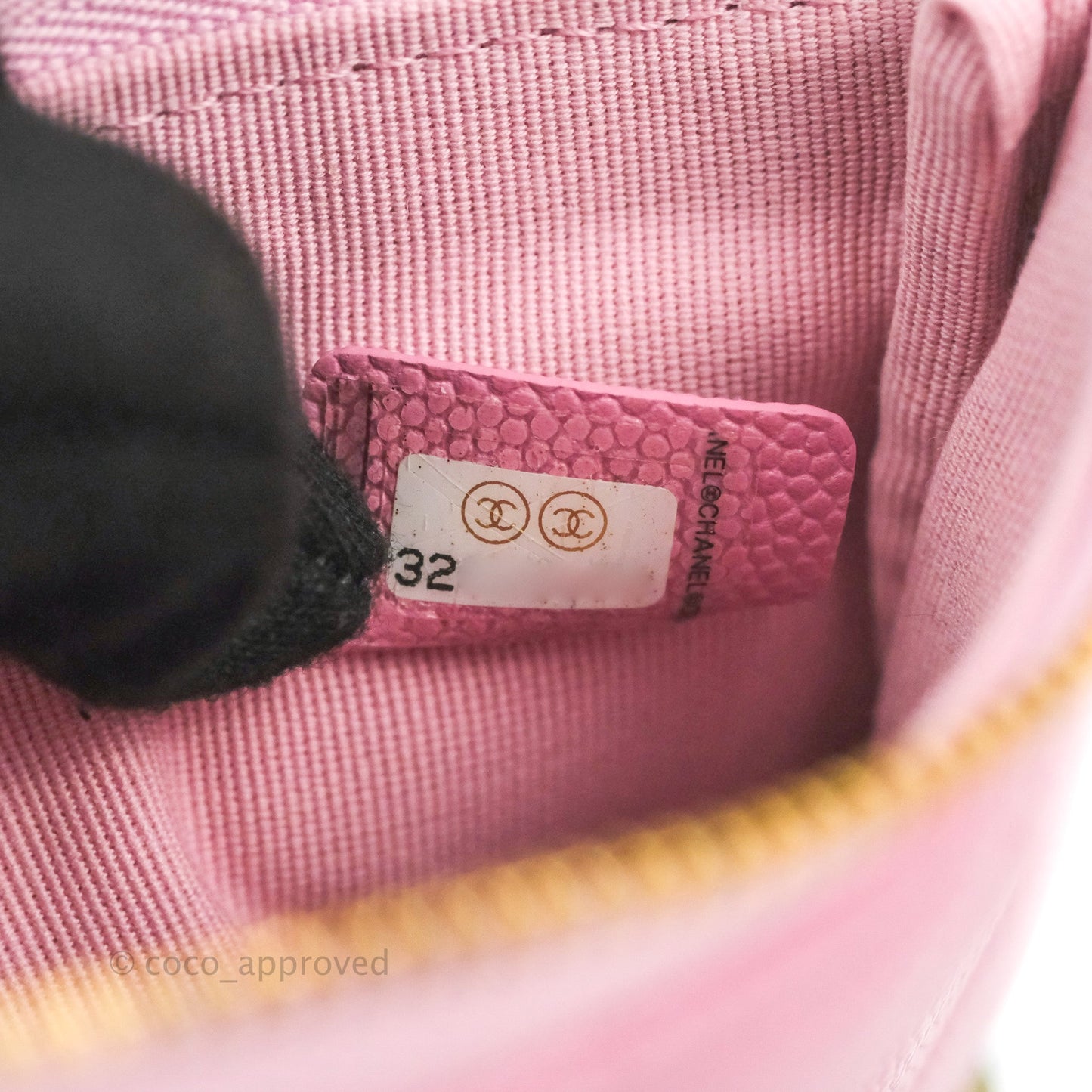 Chanel Quilted Mini O Case Light Pink Caviar Gold Hardware