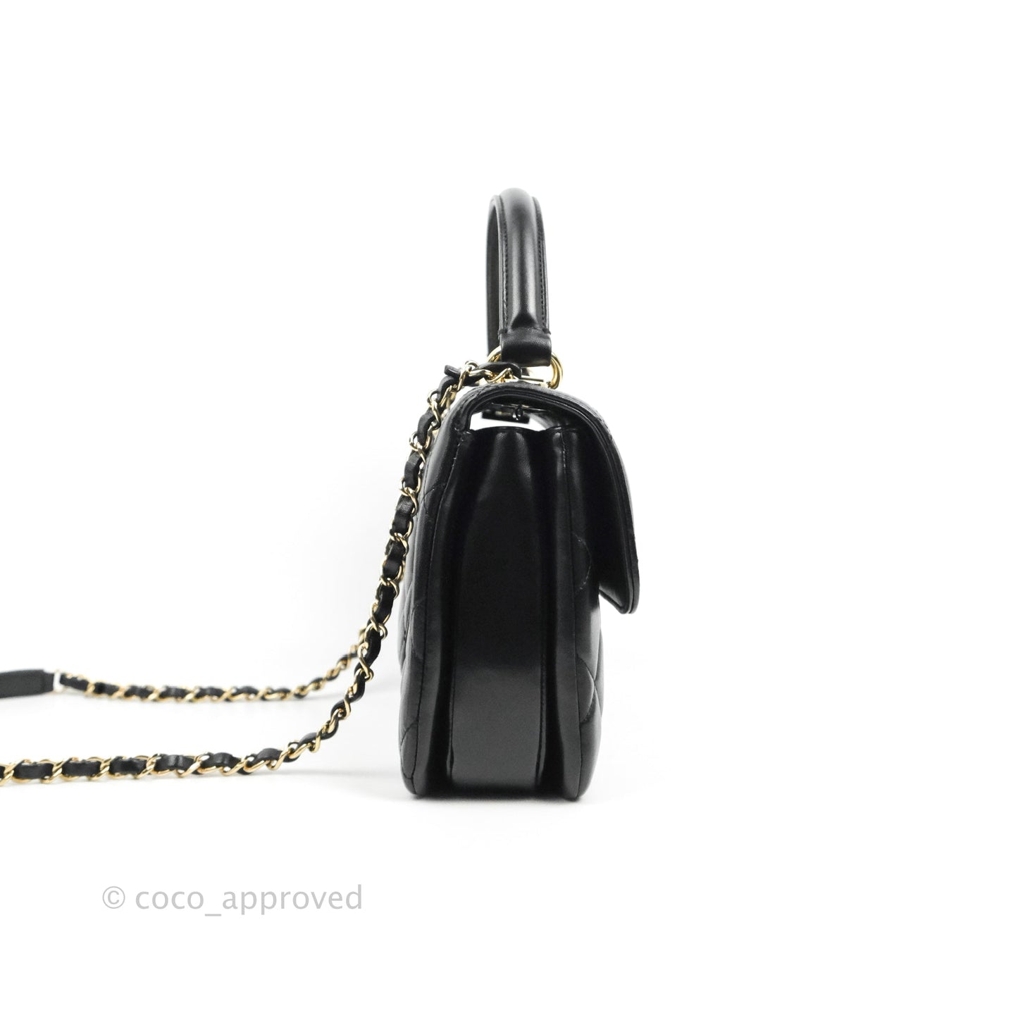 Chanel Small Trendy CC Black Lambskin Gold Hardware