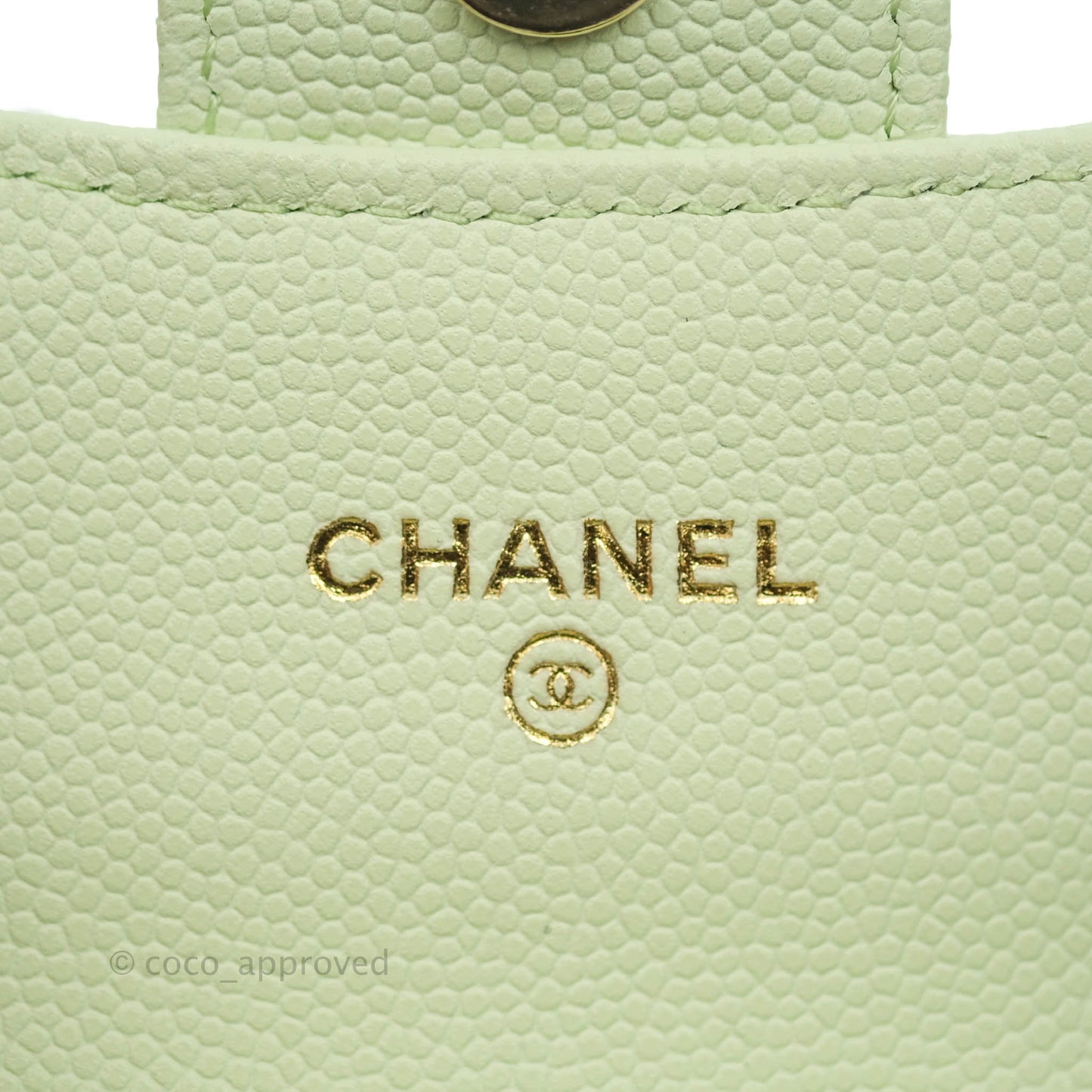 Chanel Classic Clutch With Chain Mint Green Gold Hardware