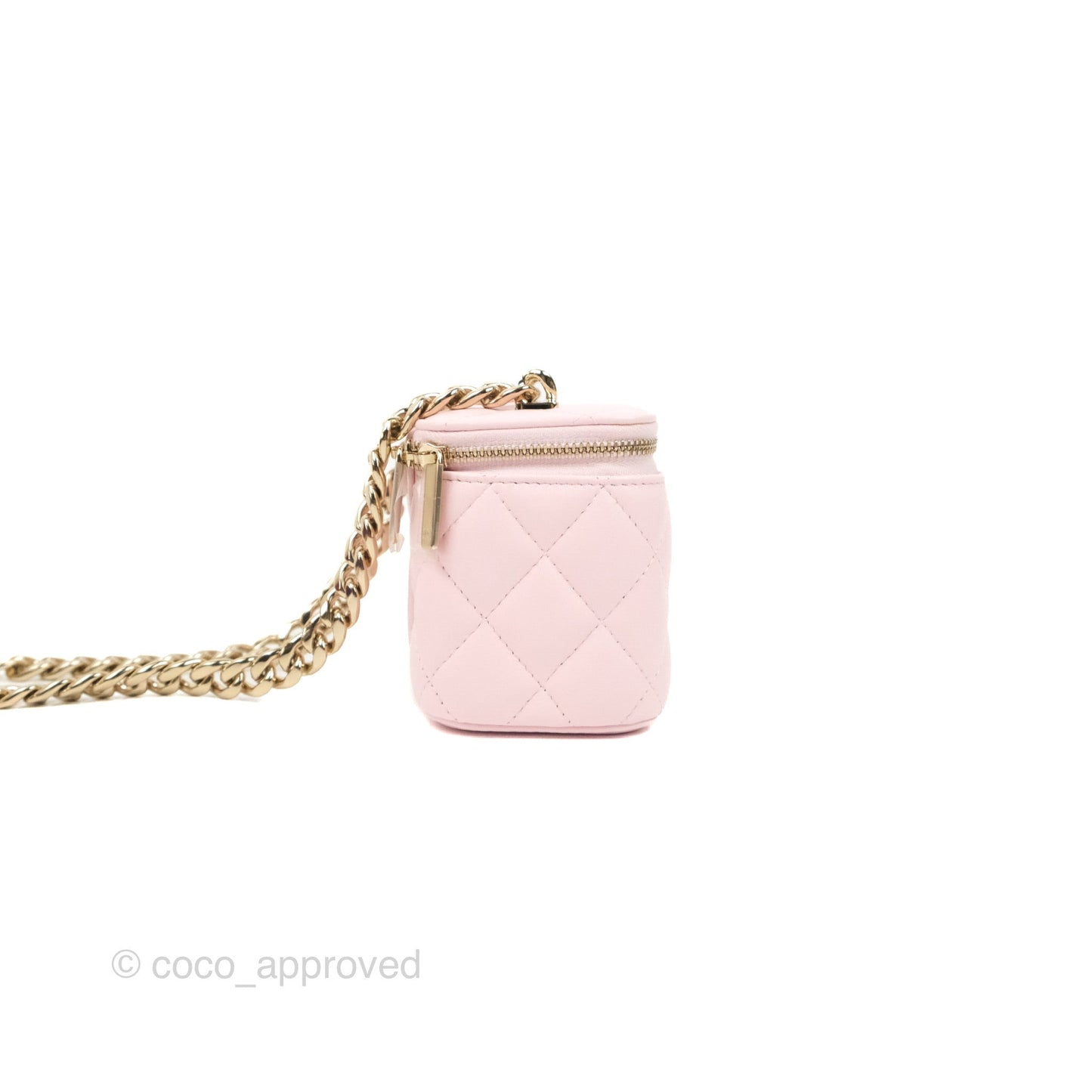 Chanel Mini Vanity With Coco Chain Light Pink Lambskin Gold Hardware