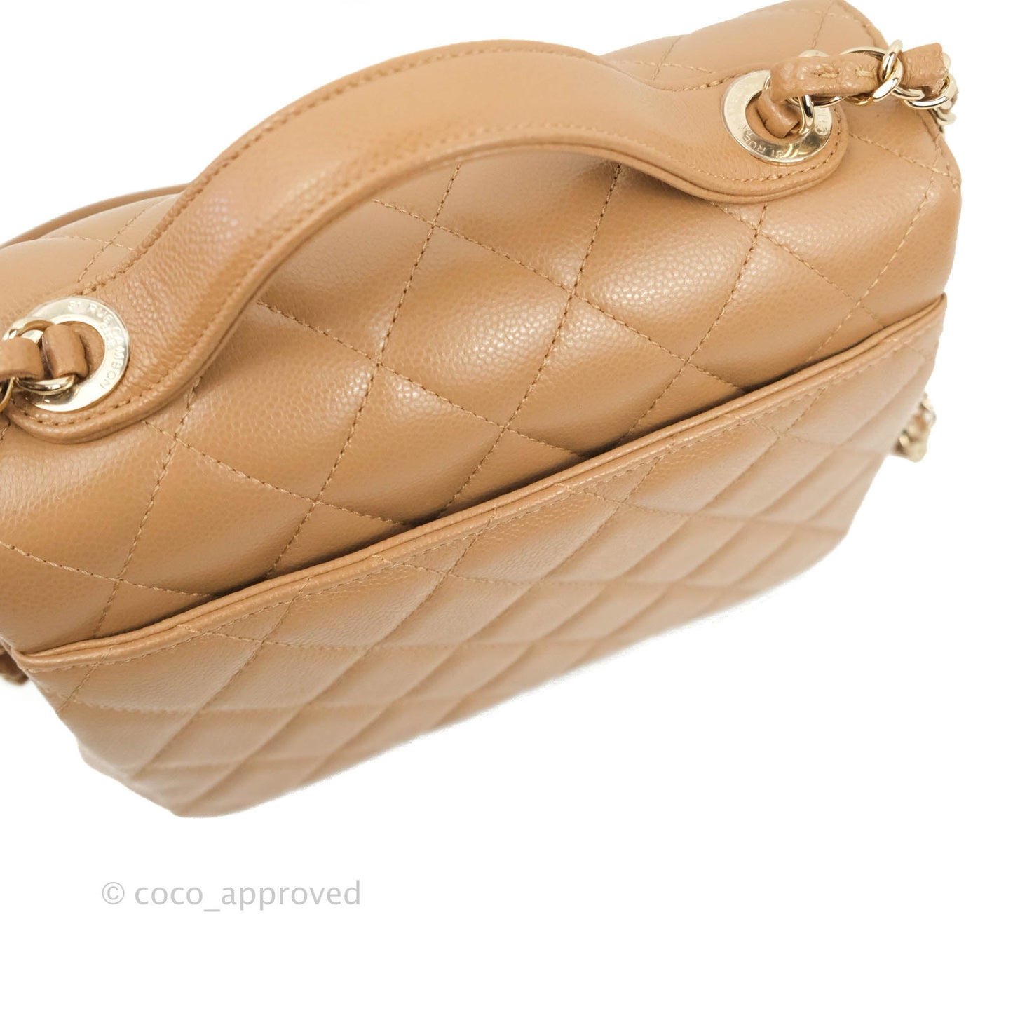 Chanel Quilted Medium Business Affinity Flap Caramel Dark Beige Caviar Gold Hardware