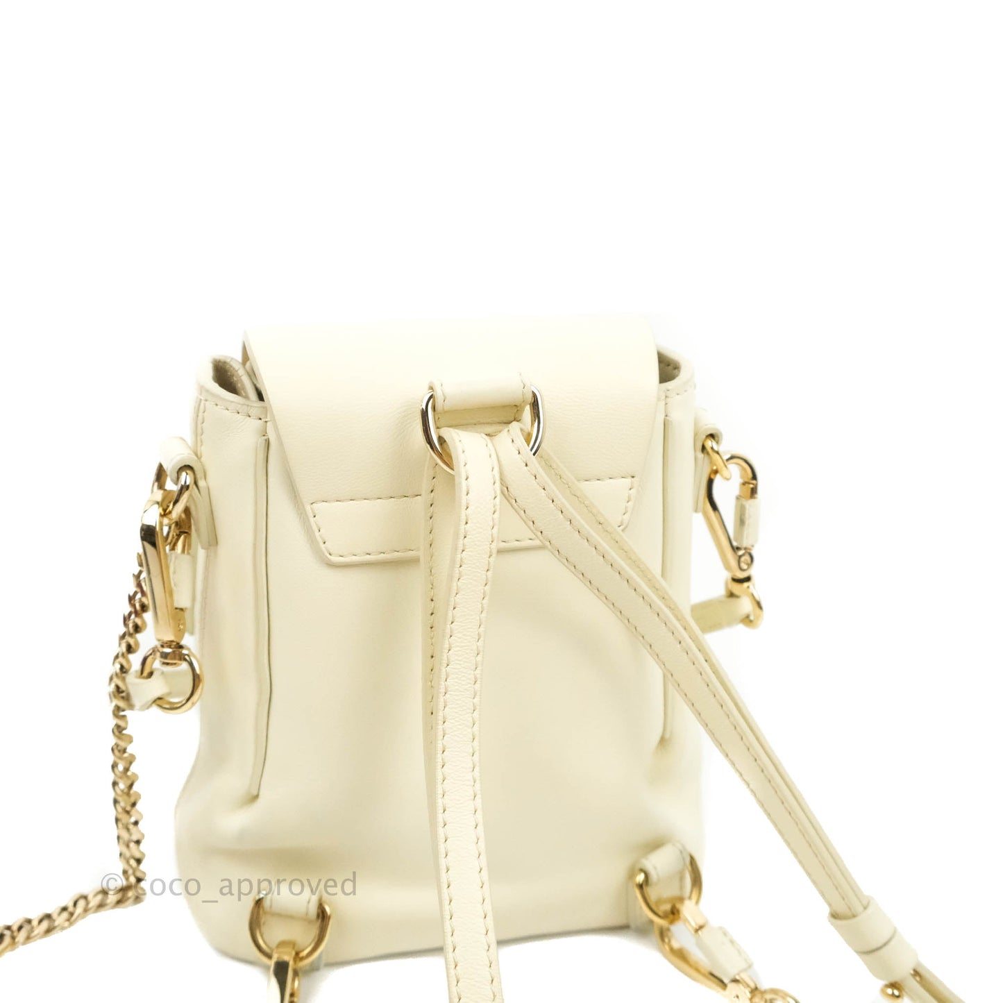 Chloé Mini Faye Backpack Ivory White Calfskin