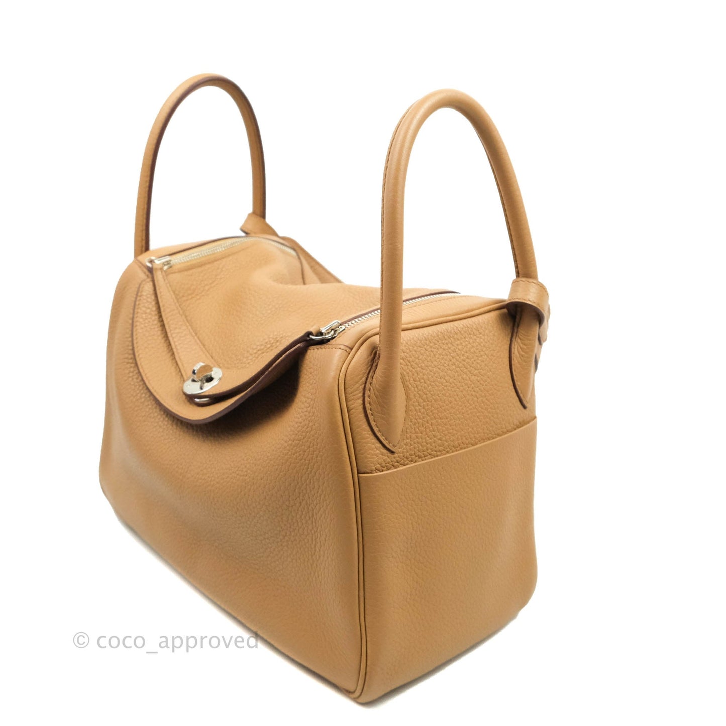 Hermès Lindy 30 Tabac Camel TC Palladium Hardware