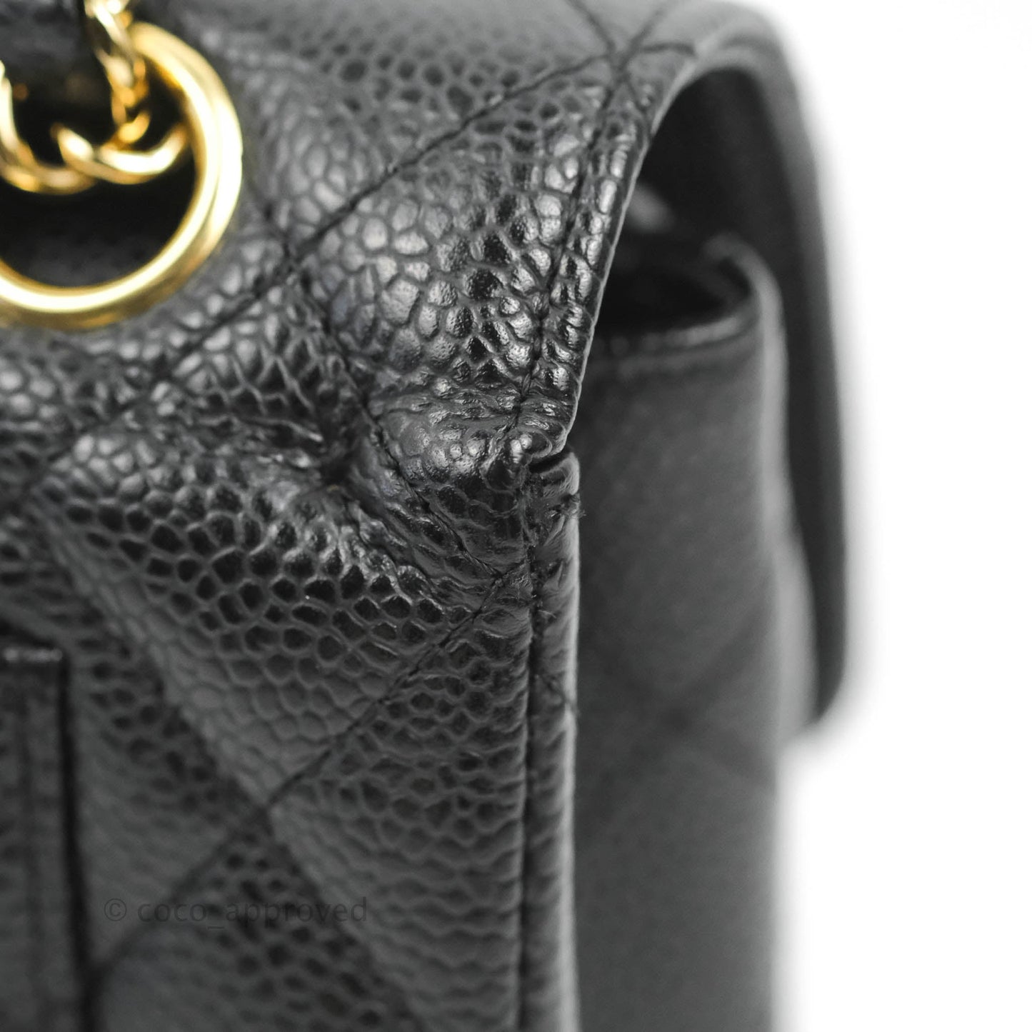 Chanel Small Classic Quilted Flap Black Caviar 24K Gold Hardware