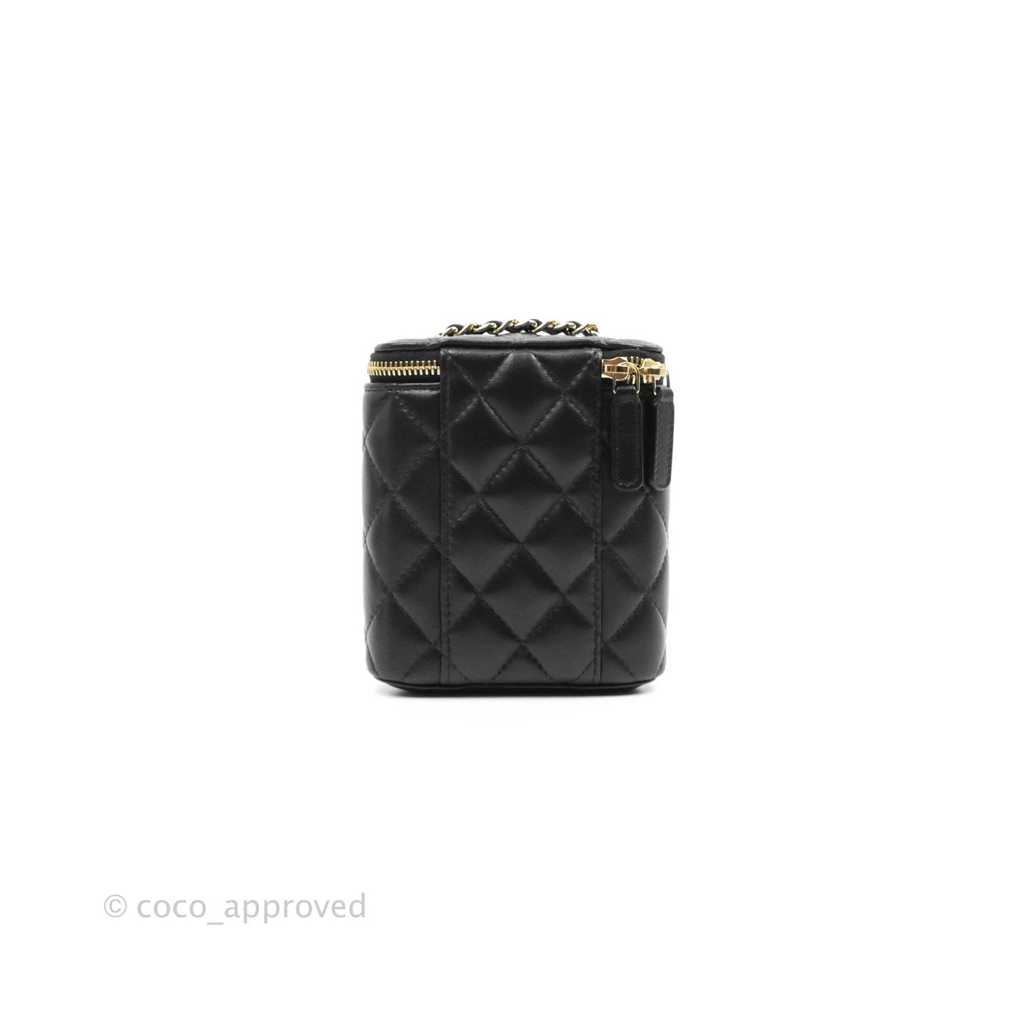 Chanel Classic Mini Vanity With Chain Black Lambskin Gold Hardware