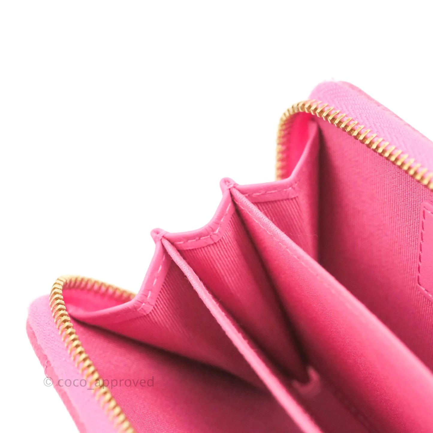 Chanel Classic Zipped Coin Purse Pink Caviar Gold Hardware