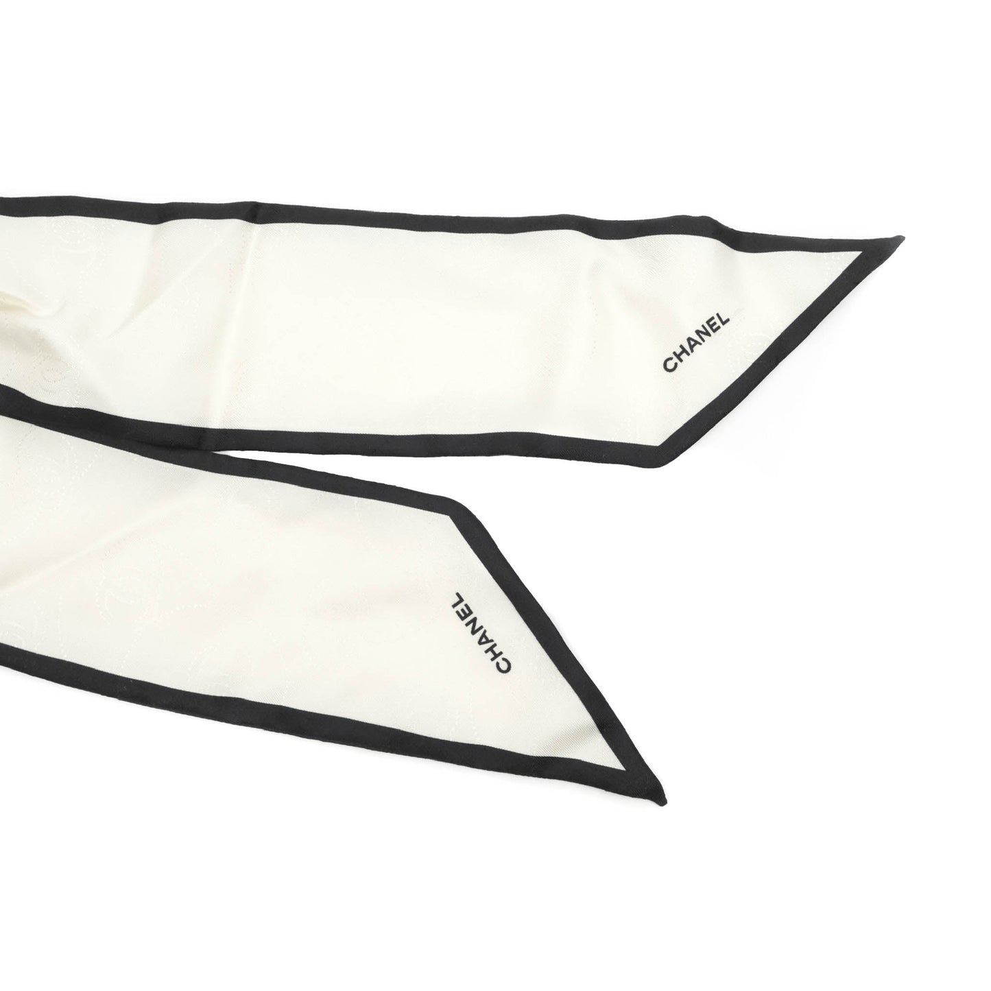 Chanel Bow Silk Hair Accessory Ivory & Black