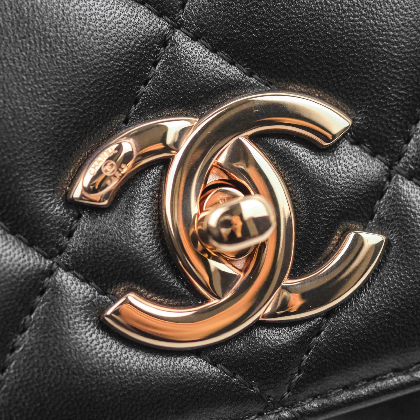 Chanel Trendy CC Small Black Lambskin Rose Gold Hardware