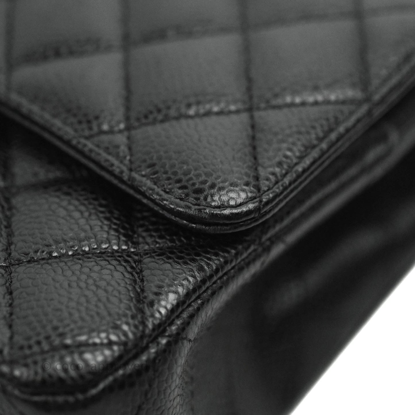 Chanel Classic Double Flap M/L Black Caviar Silver Hardware