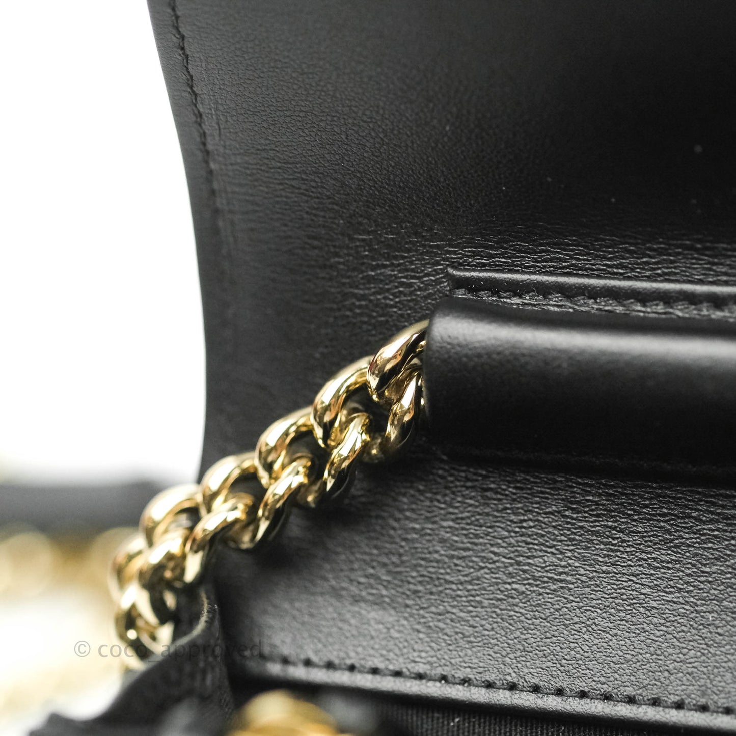 Chanel Quilted Boy Wallet on Chain WOC Black Caviar Gold Hardware