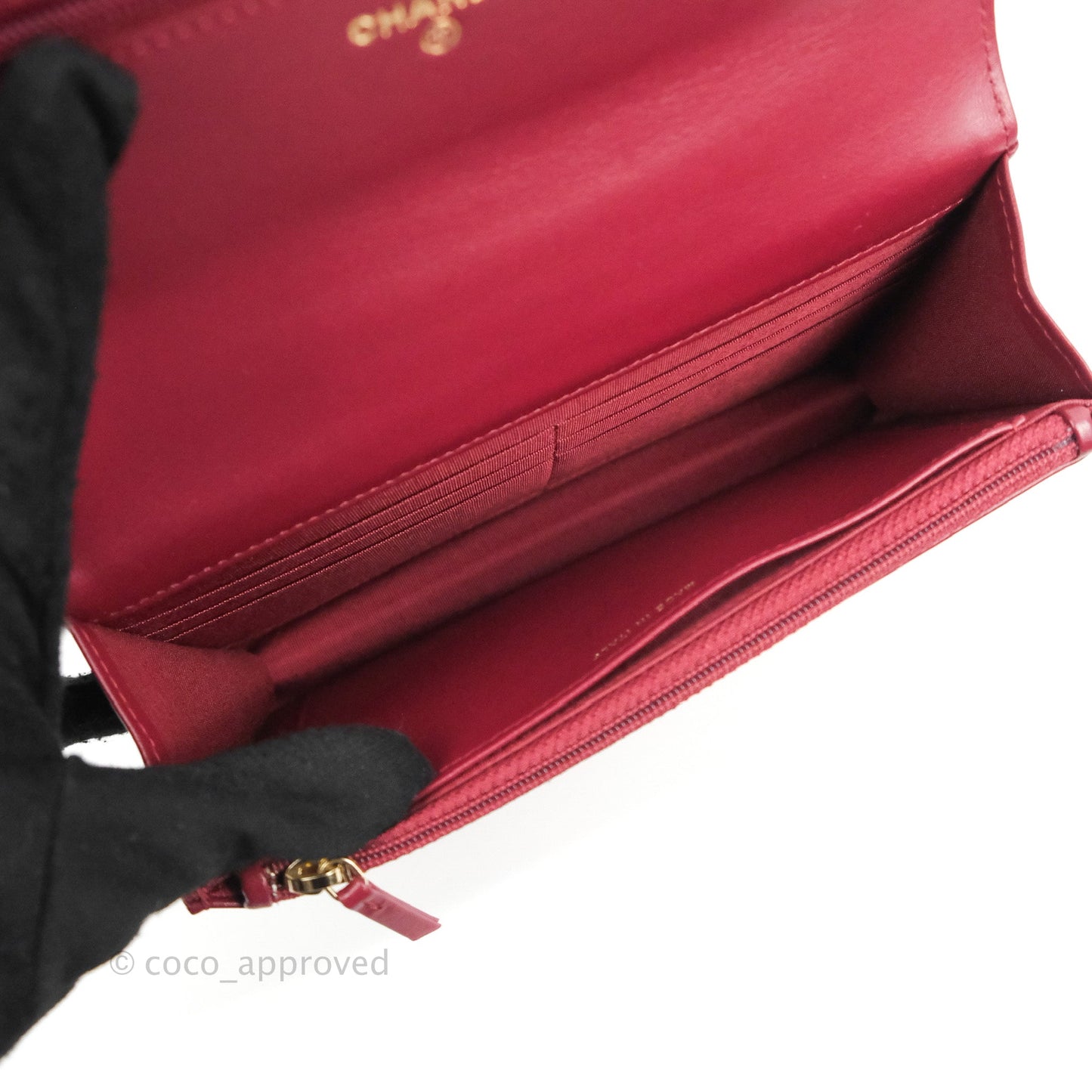 Chanel Quilted Perfect Fit Adjustable Wallet On Chain WOC Burgundy Calfskin Aged Gold Hardware