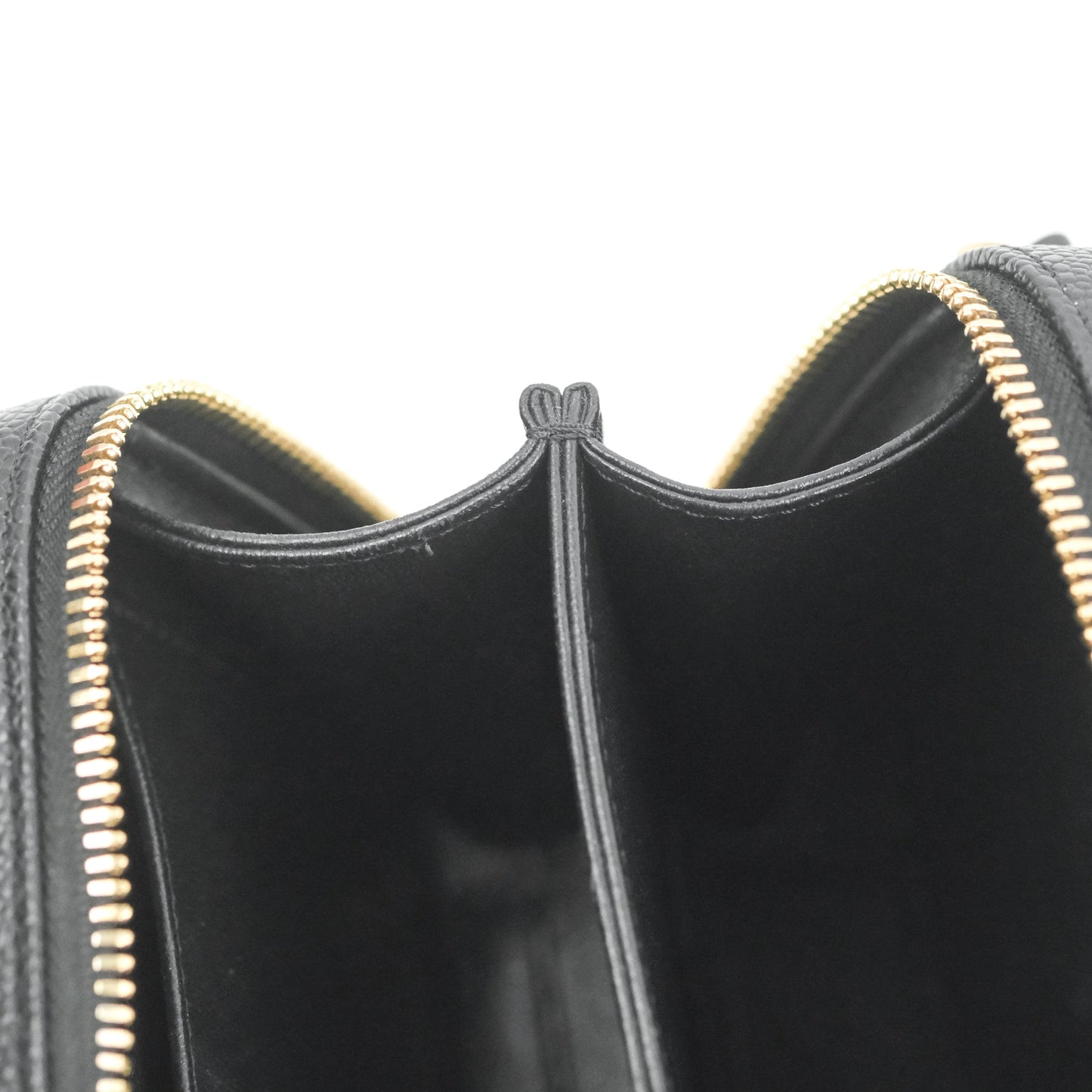 Chanel Quilted Small CC Filigree Vanity Case Black Caviar