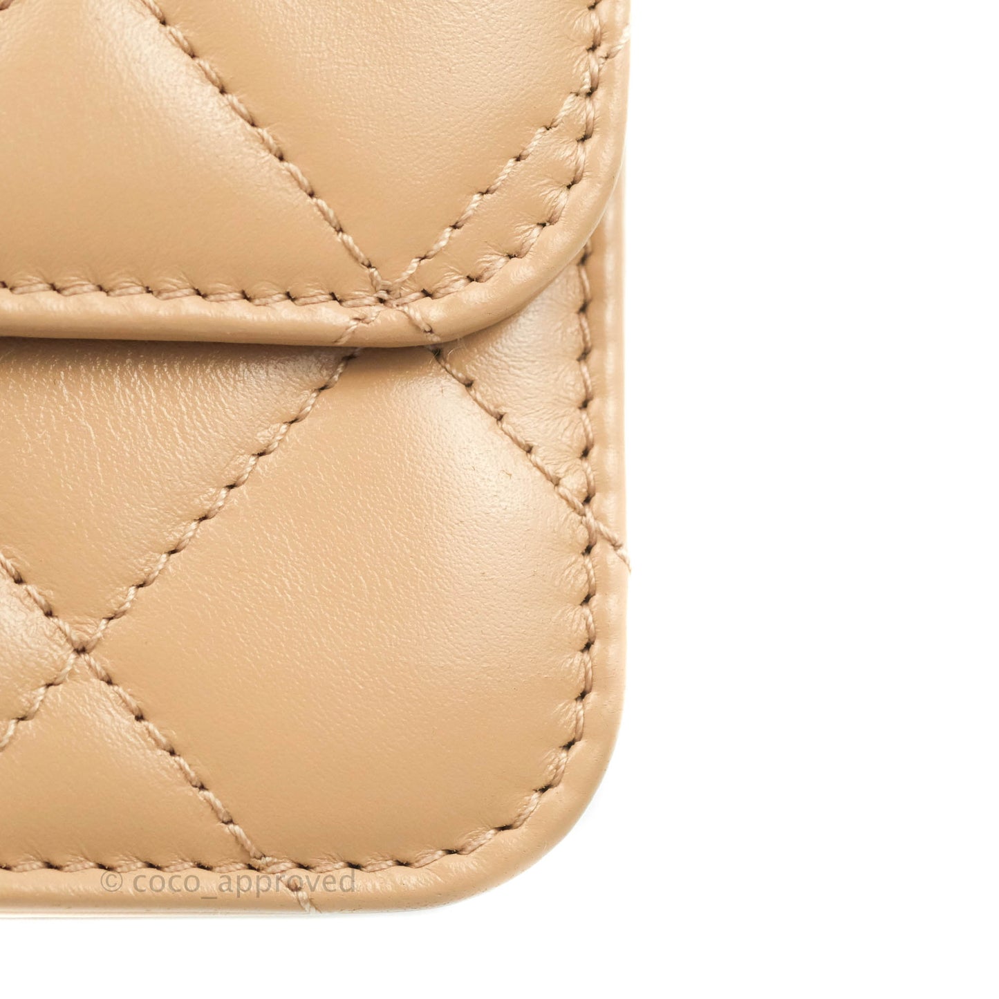 Chanel Quilted Mini Perfect Fit Adjustable Beige Calfskin Gold Hardware 21A