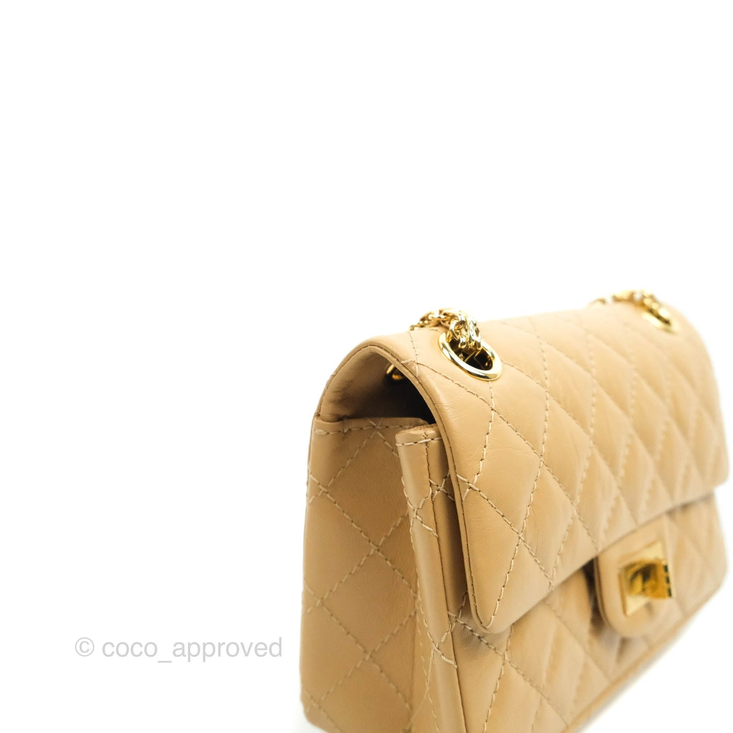 Chanel Mini Reissue 224 Dark Beige Aged Calfskin Gold Hardware