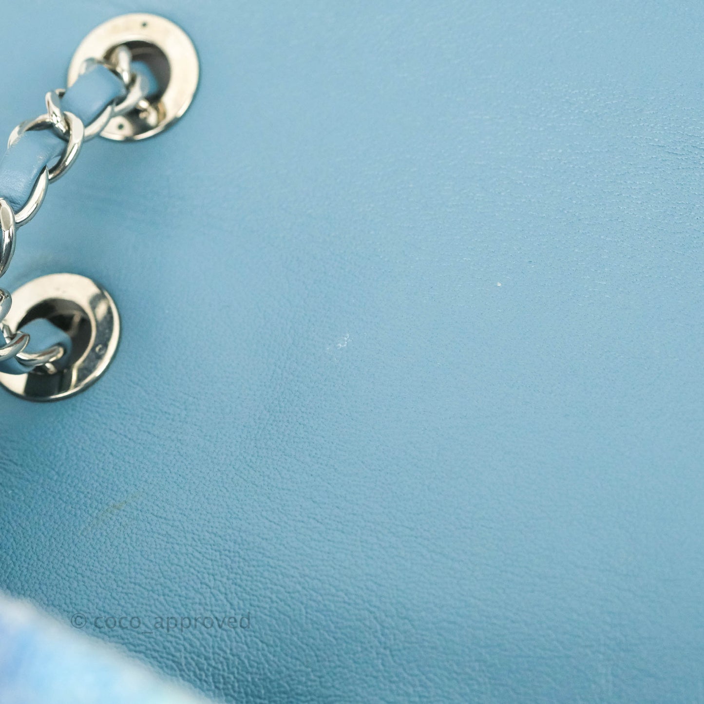 Chanel Large Sequin Waterfall Flap Bag Blue Silver Hardware