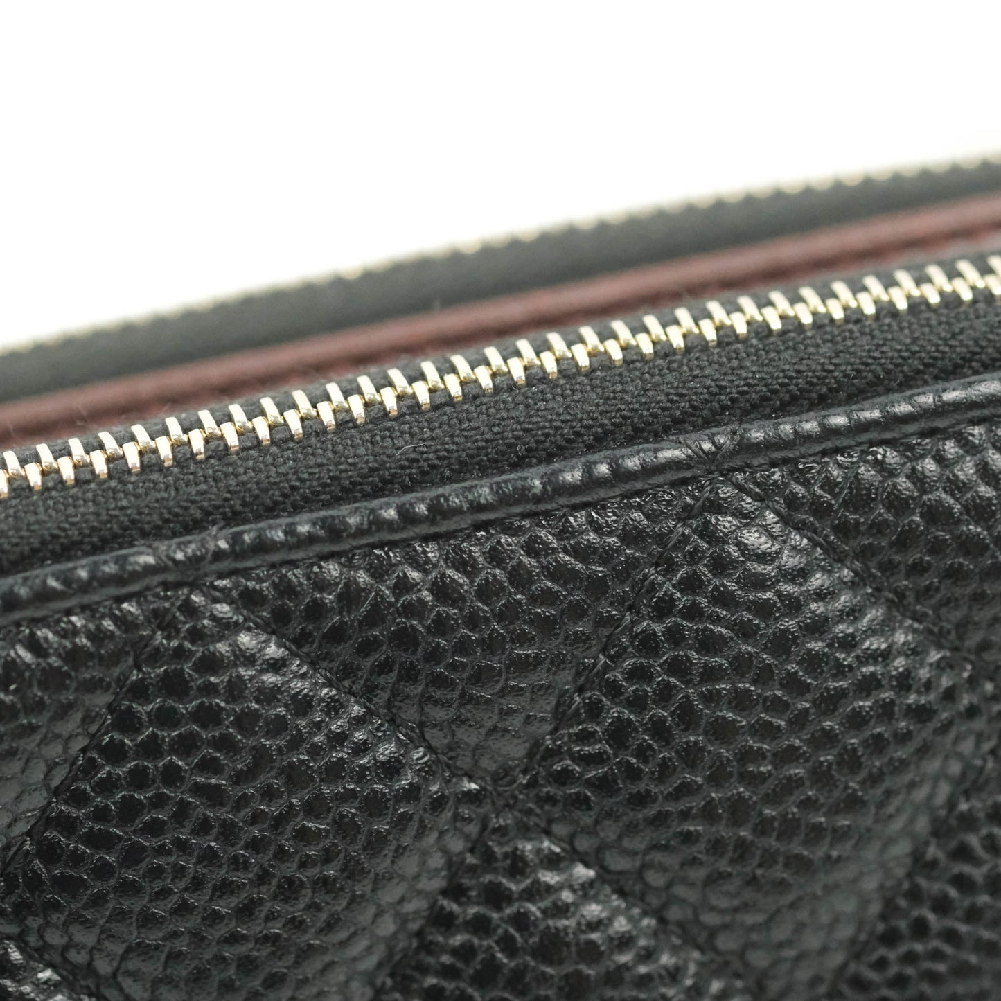 Chanel Quilted Clutch With Chain Black Caviar Gold Hardware