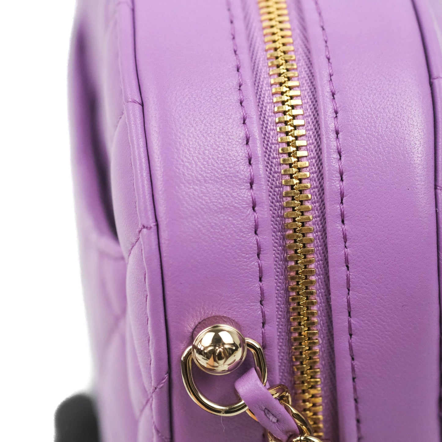 Chanel Large Heart Bag Purple Lambskin Gold Hardware 22S