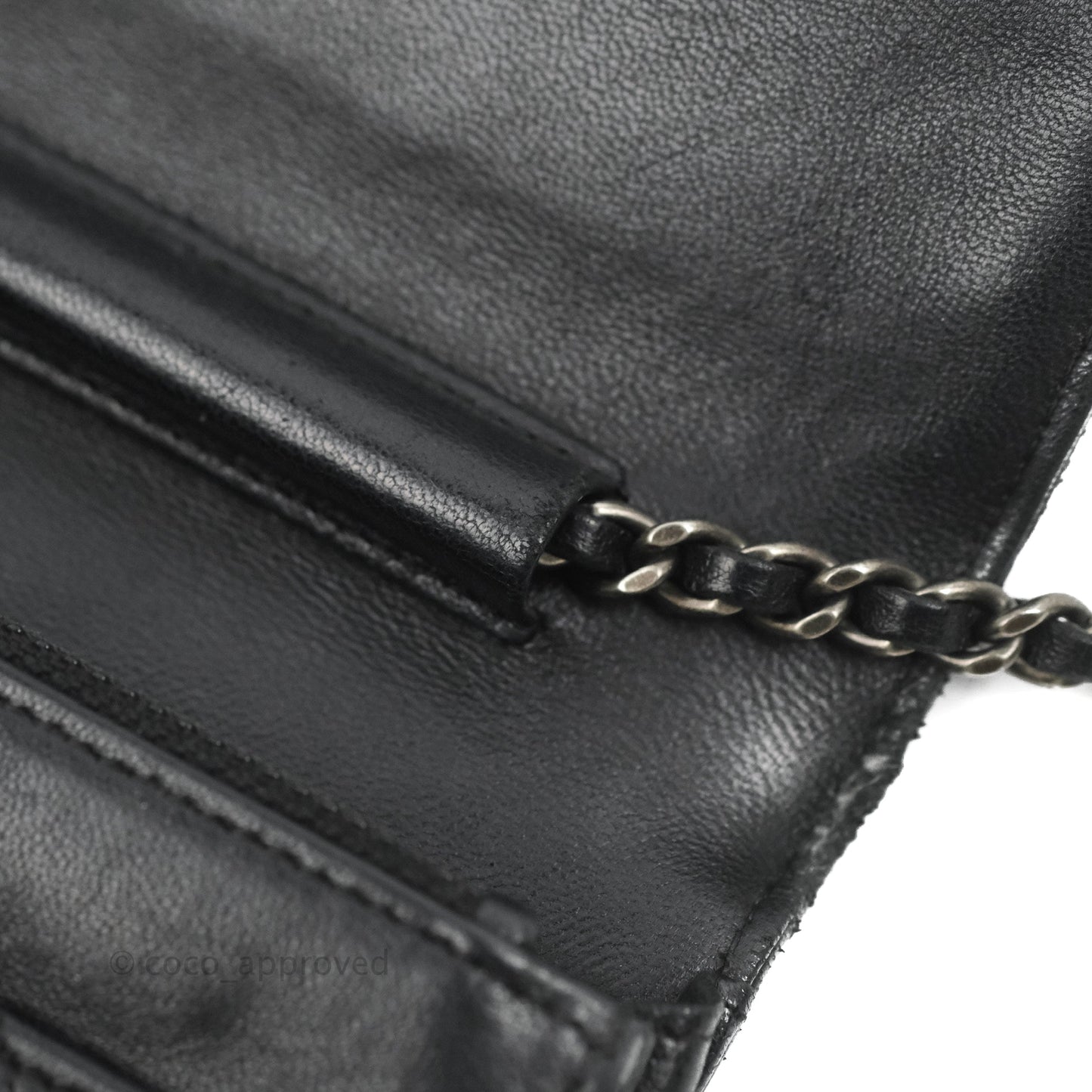 Chanel Boy Wallet on Chain WOC Black Lambskin Ruthenium Hardware