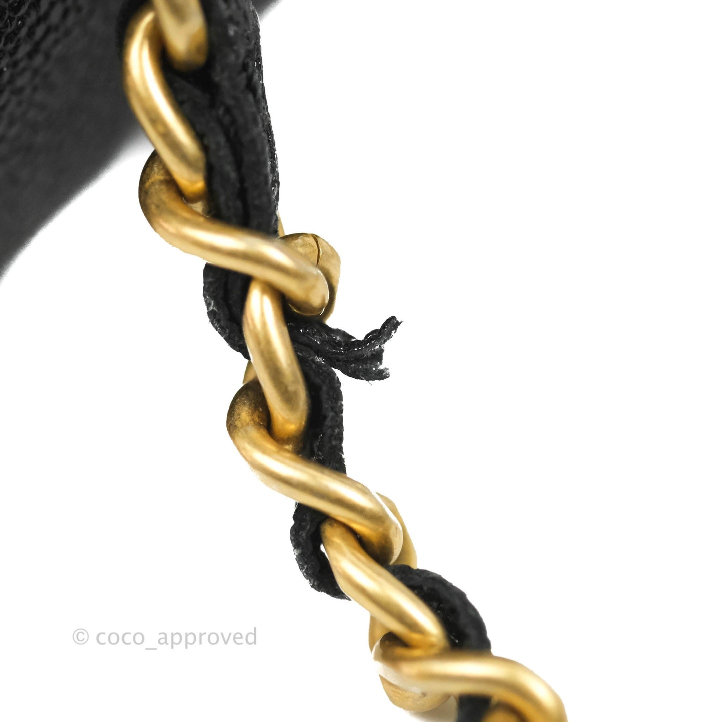 Chanel Quilted Mini Top Handle Vanity With Chain Black Caviar Aged Gold Hardware