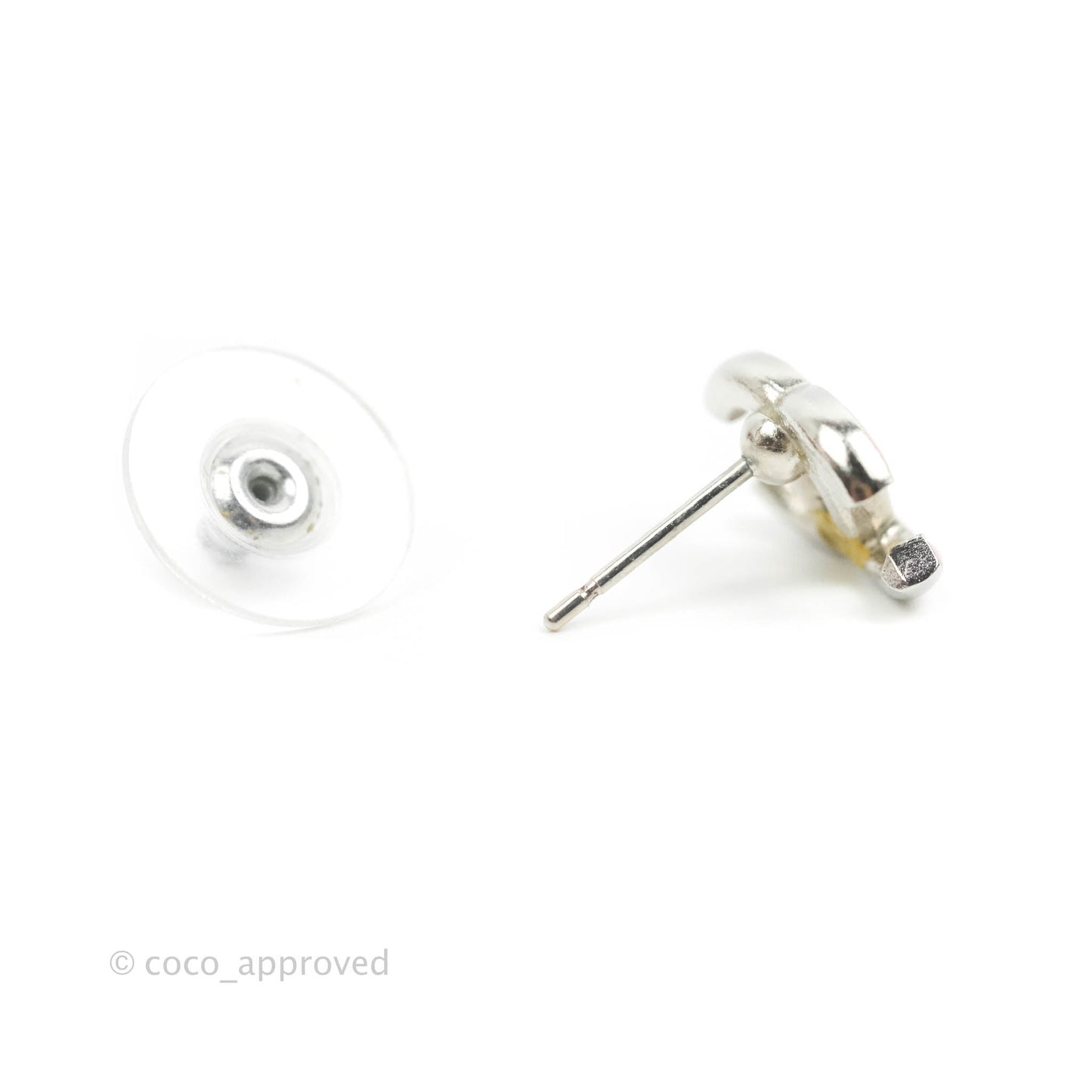 Chanel CC Earrings Pink Enamel