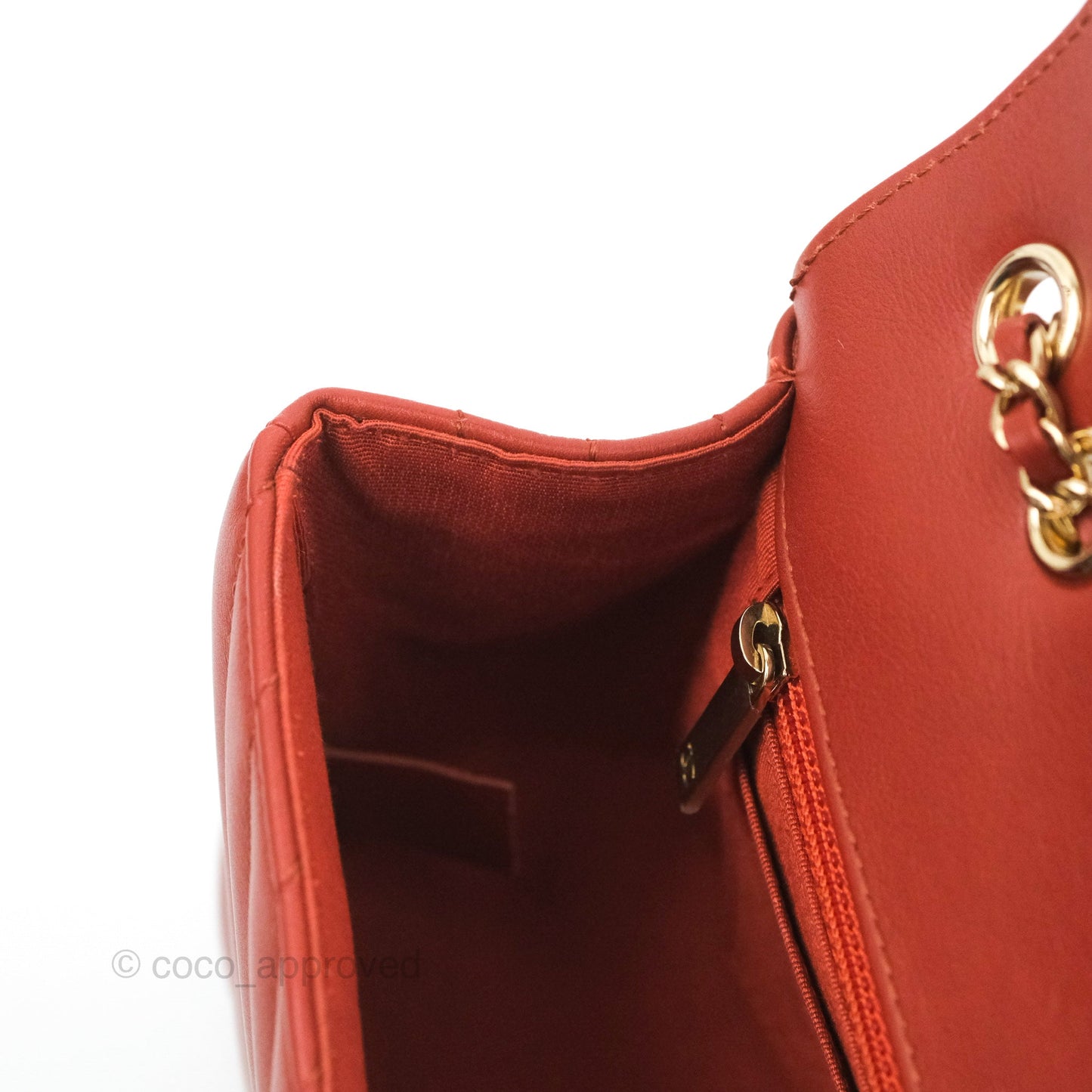 Chanel Small Statement Chevron Flap Bag Red Calfskin Gold Hardware