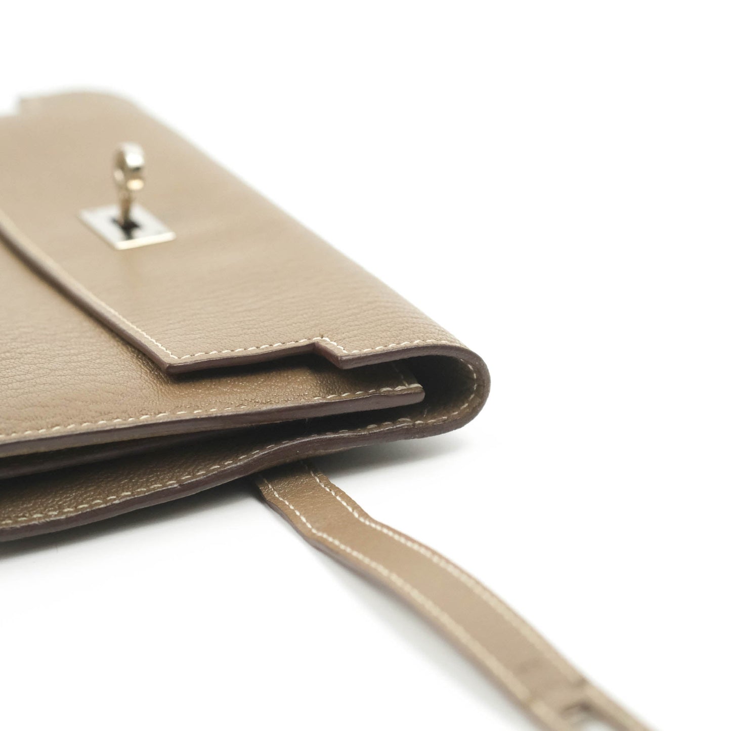 Hermès Kelly Wallet Etoupe Chevre Mysore Palladium Hardware