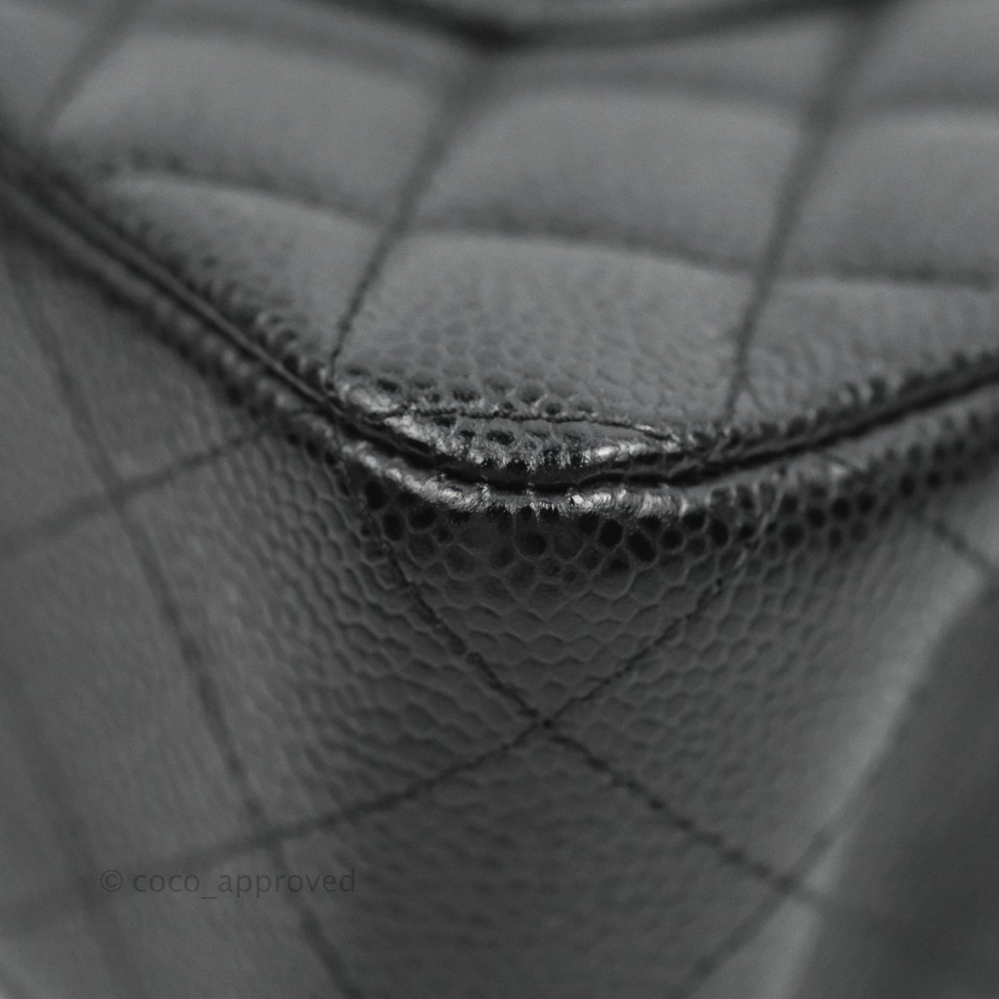 Chanel Classic M/L Medium Flap Quilted Black Caviar Silver Hardware
