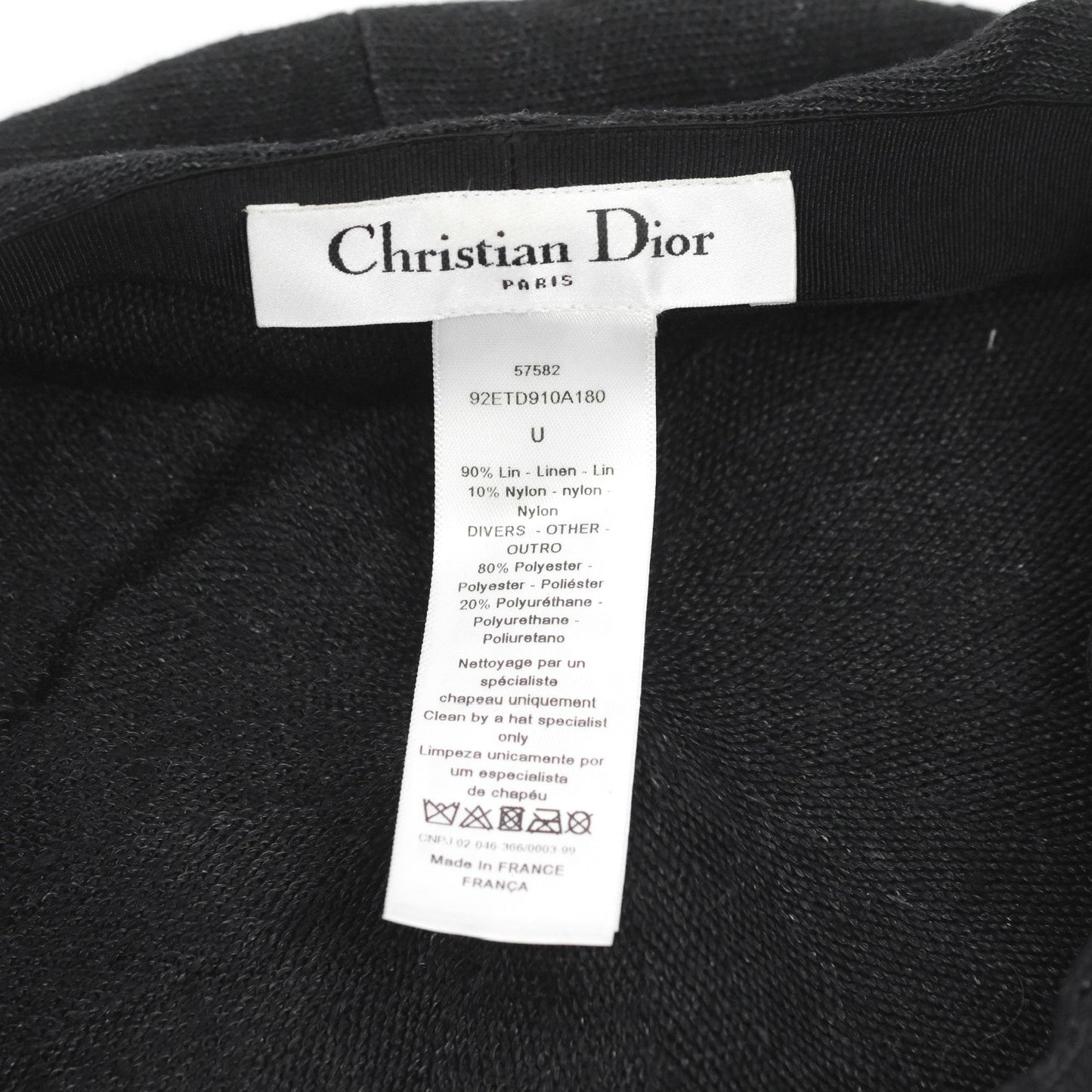 Christian Dior Beret Linen Black