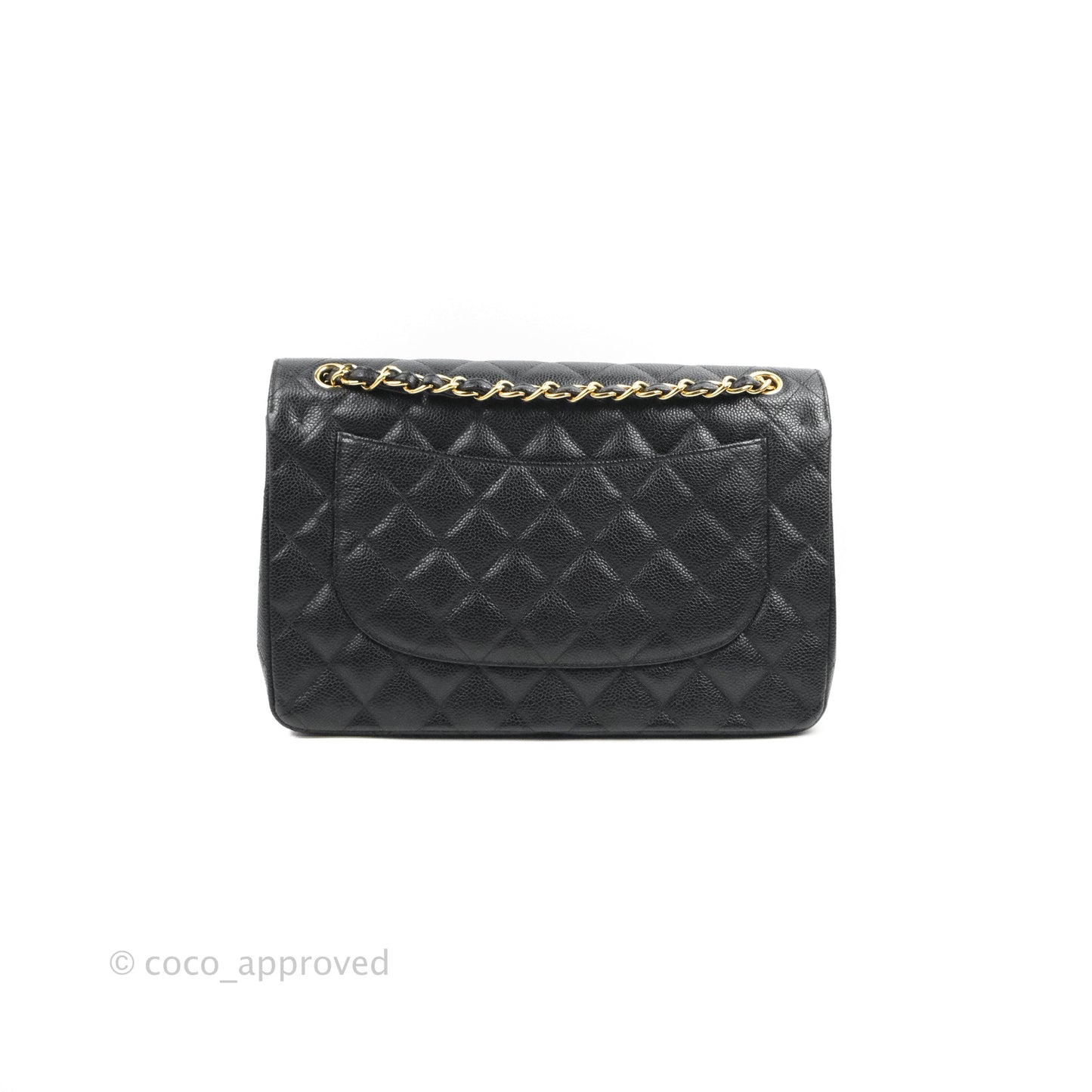 Chanel Quilted Jumbo Double Flap Black Caviar Gold Hardware⁣⁣