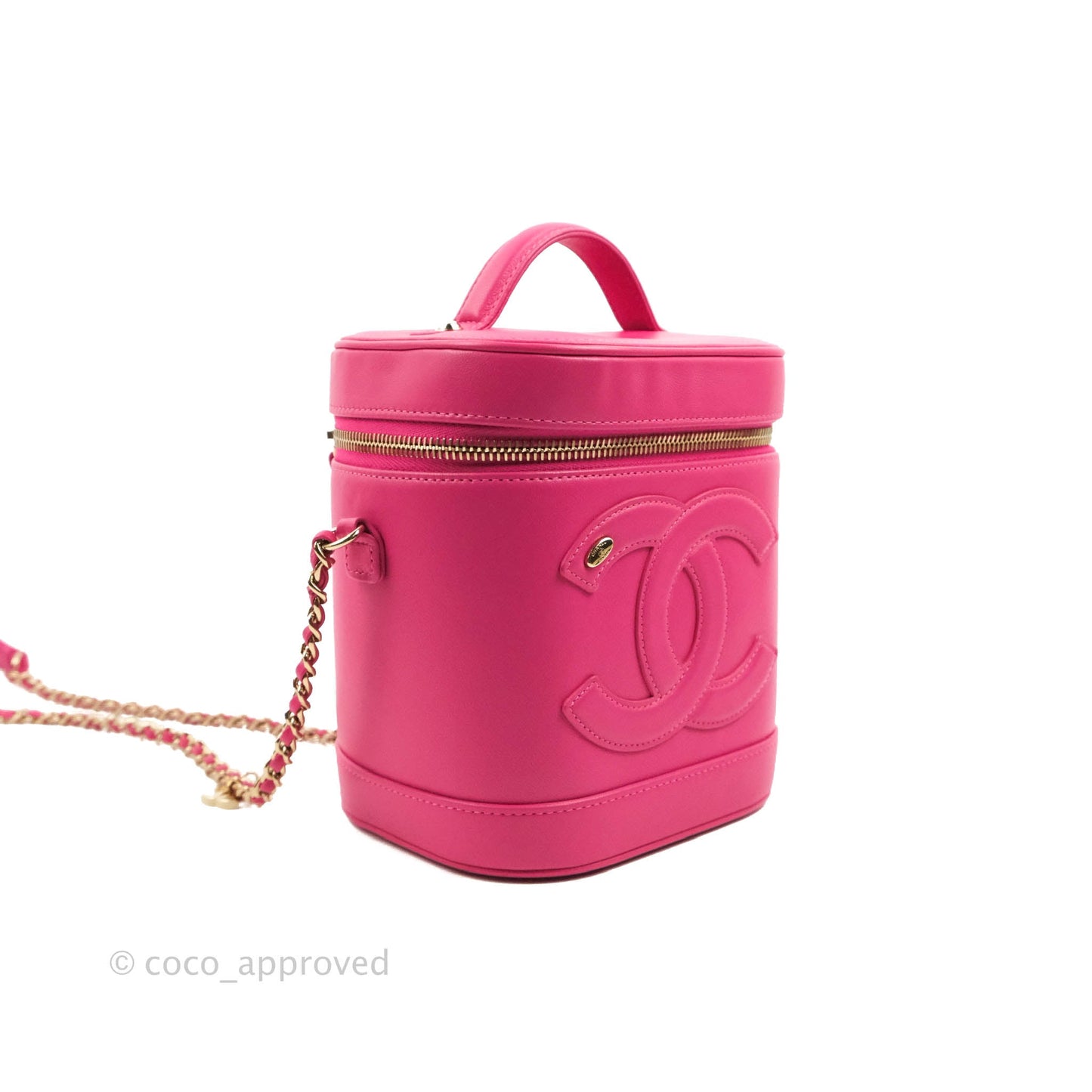 Chanel CC Mania Vanity Case Pink Lambskin Gold Hardware