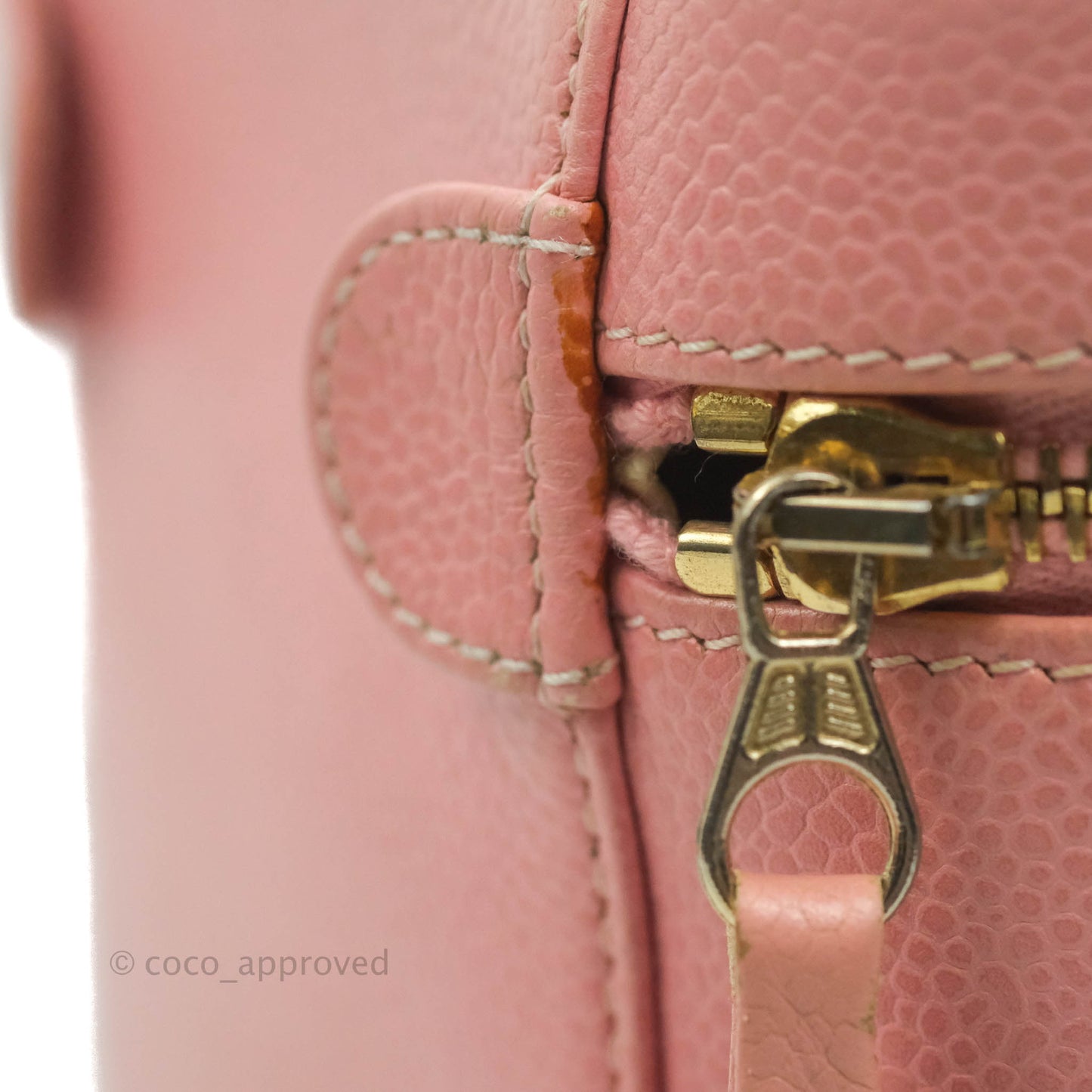 Chanel Vintage Vanity Case Pink Caviar Gold Hardware
