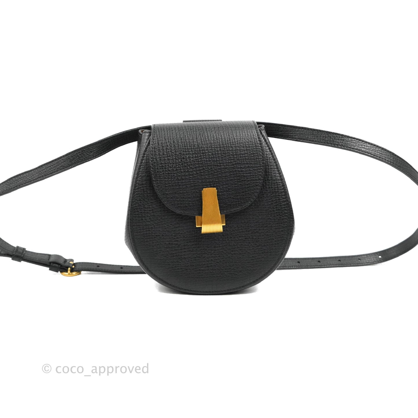 Bottega Veneta Palmellato Rounded Belt Bag Calfskin Black