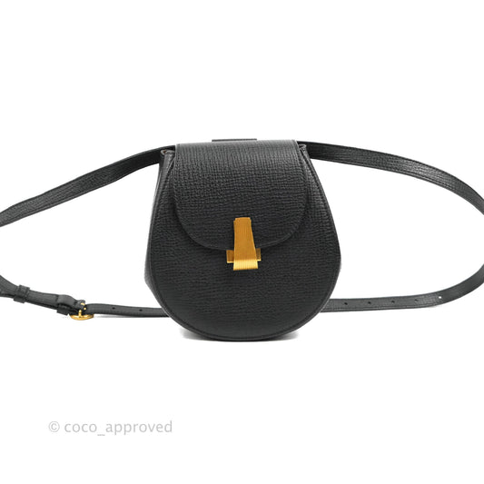 Bottega Veneta Palmellato Rounded Belt Bag Calfskin Black