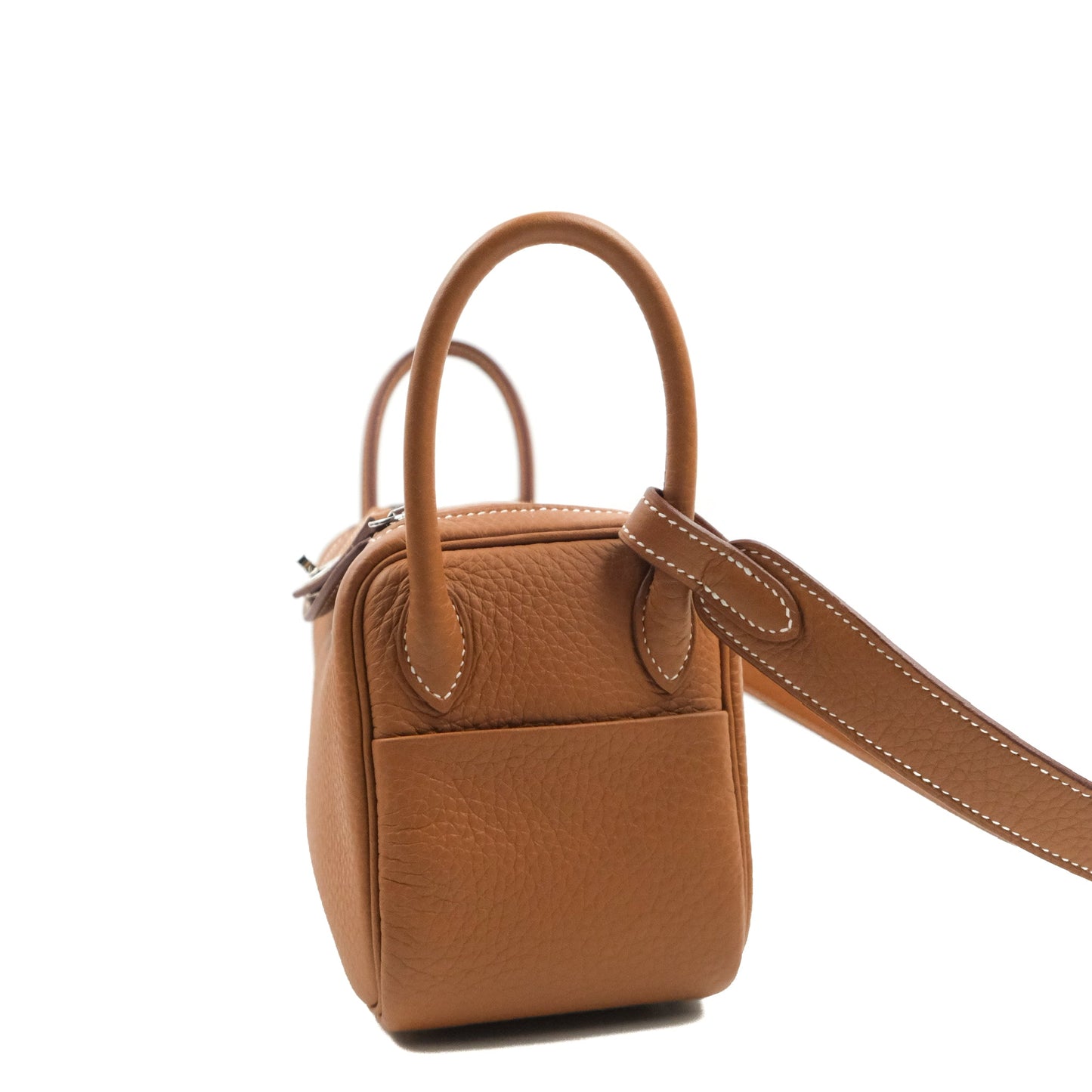 Hermès Mini Lindy 20 Gold Clemence Silver Hardware