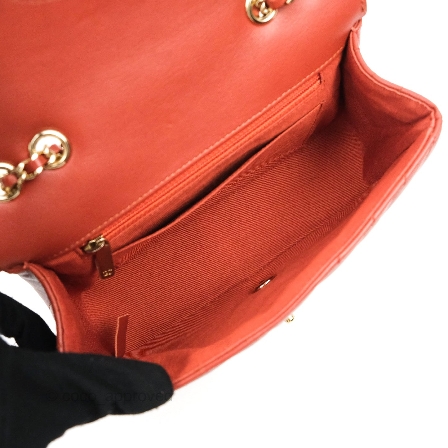 Chanel Small Statement Chevron Flap Bag Red Calfskin Gold Hardware