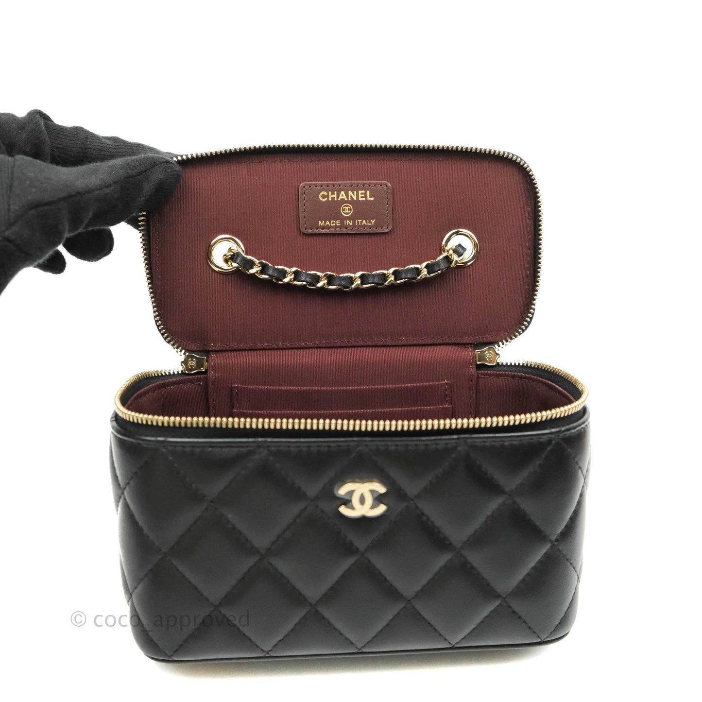 Chanel Vanity with Classic Chain Black Lambskin Gold Hardware