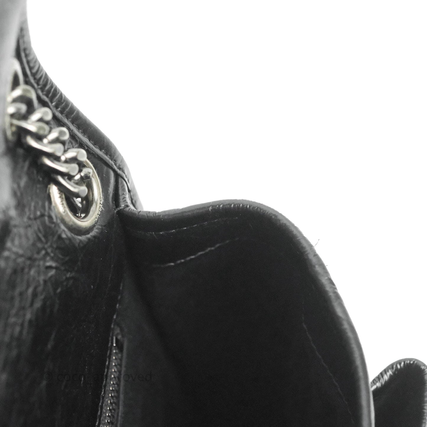 Saint Laurent Medium Niki Chain Bag Crinkled Calfskin Black