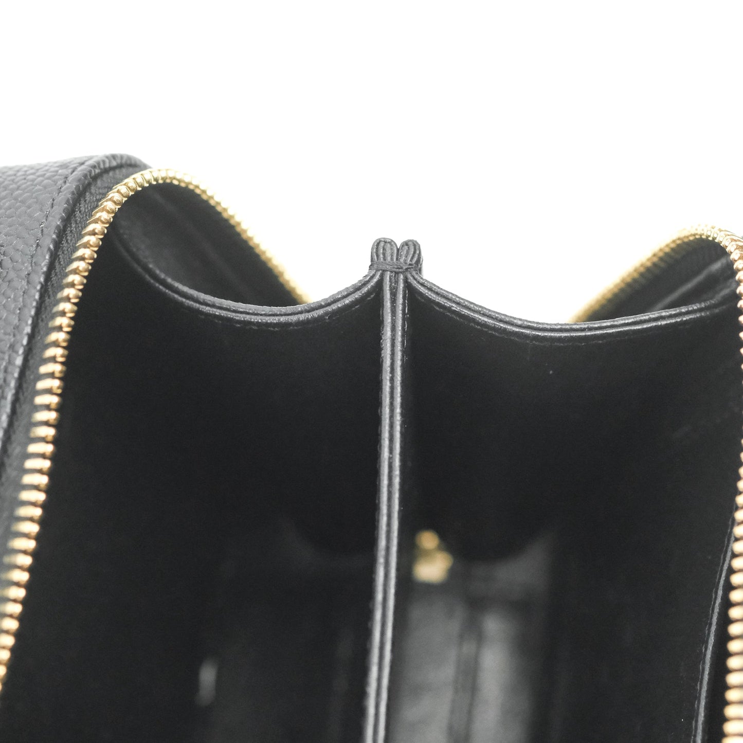 Chanel Quilted Small CC Filigree Vanity Case Black Caviar