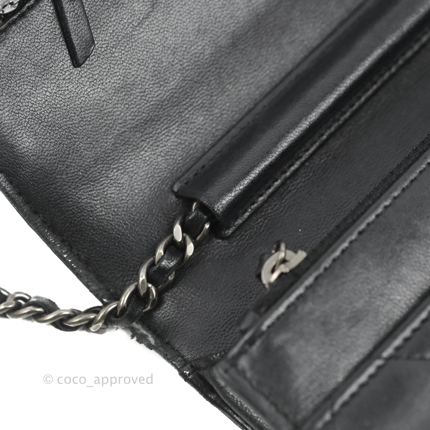 Chanel Boy Wallet on Chain WOC Black Lambskin Ruthenium Hardware
