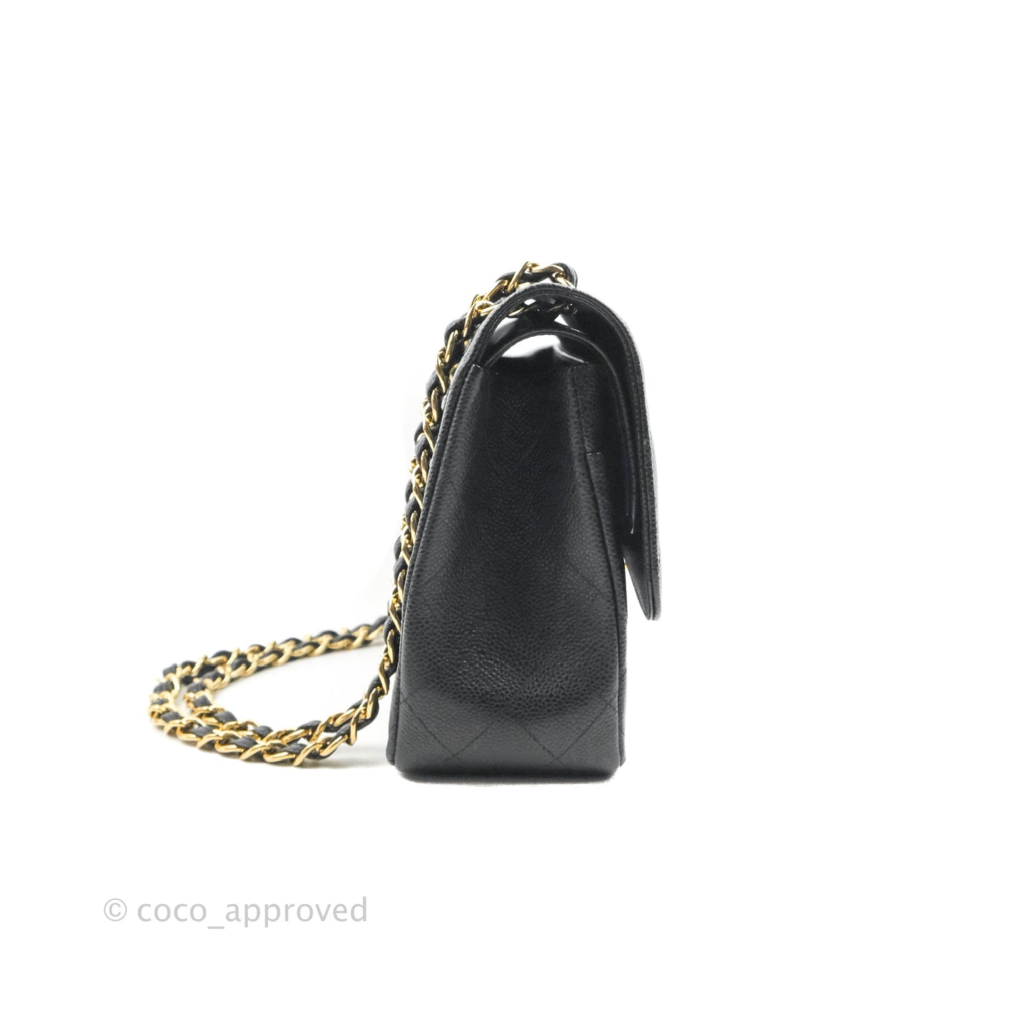 Chanel Quilted Jumbo Double Flap Black Caviar Gold Hardware⁣⁣