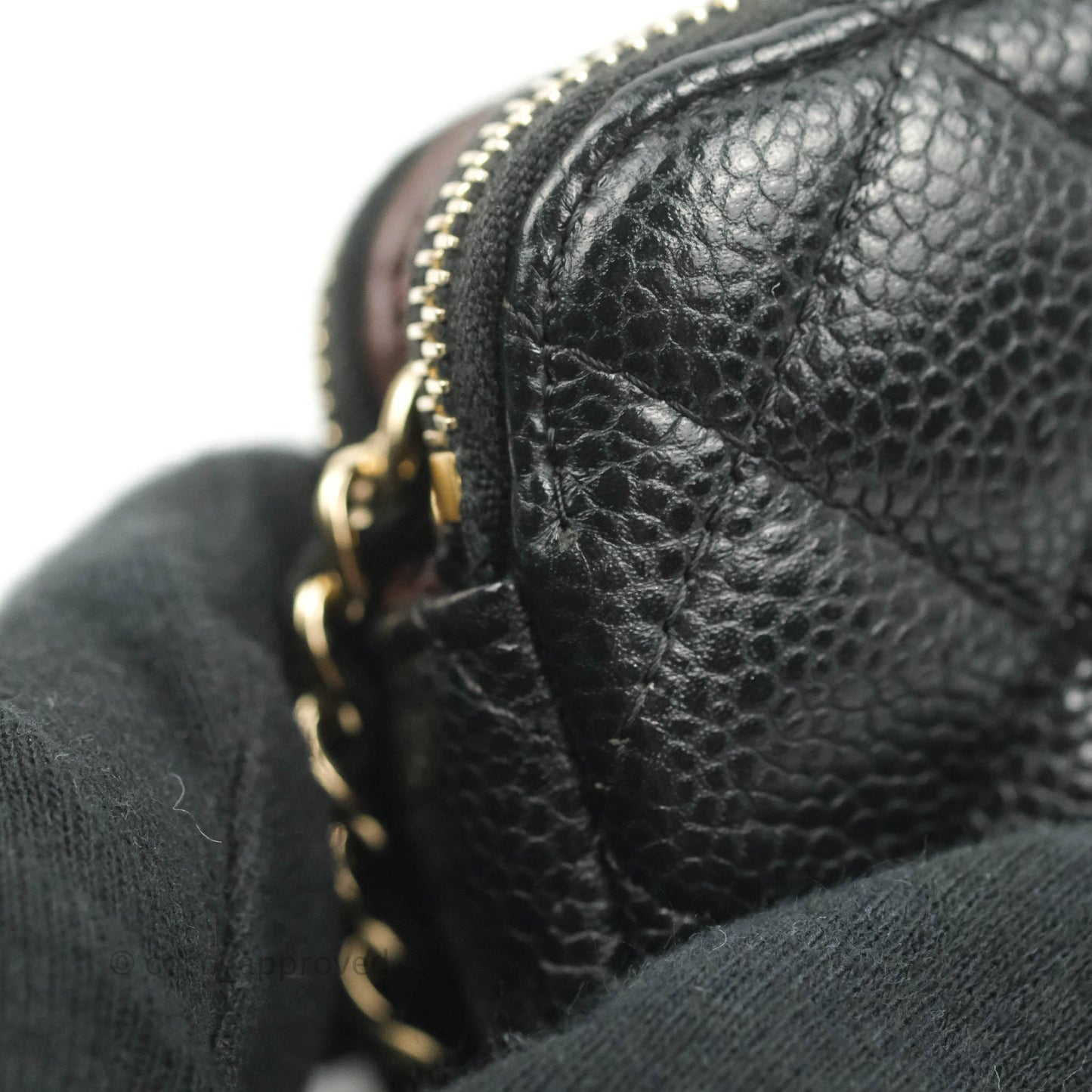 Chanel Quilted Clutch With Chain Black Caviar Gold Hardware