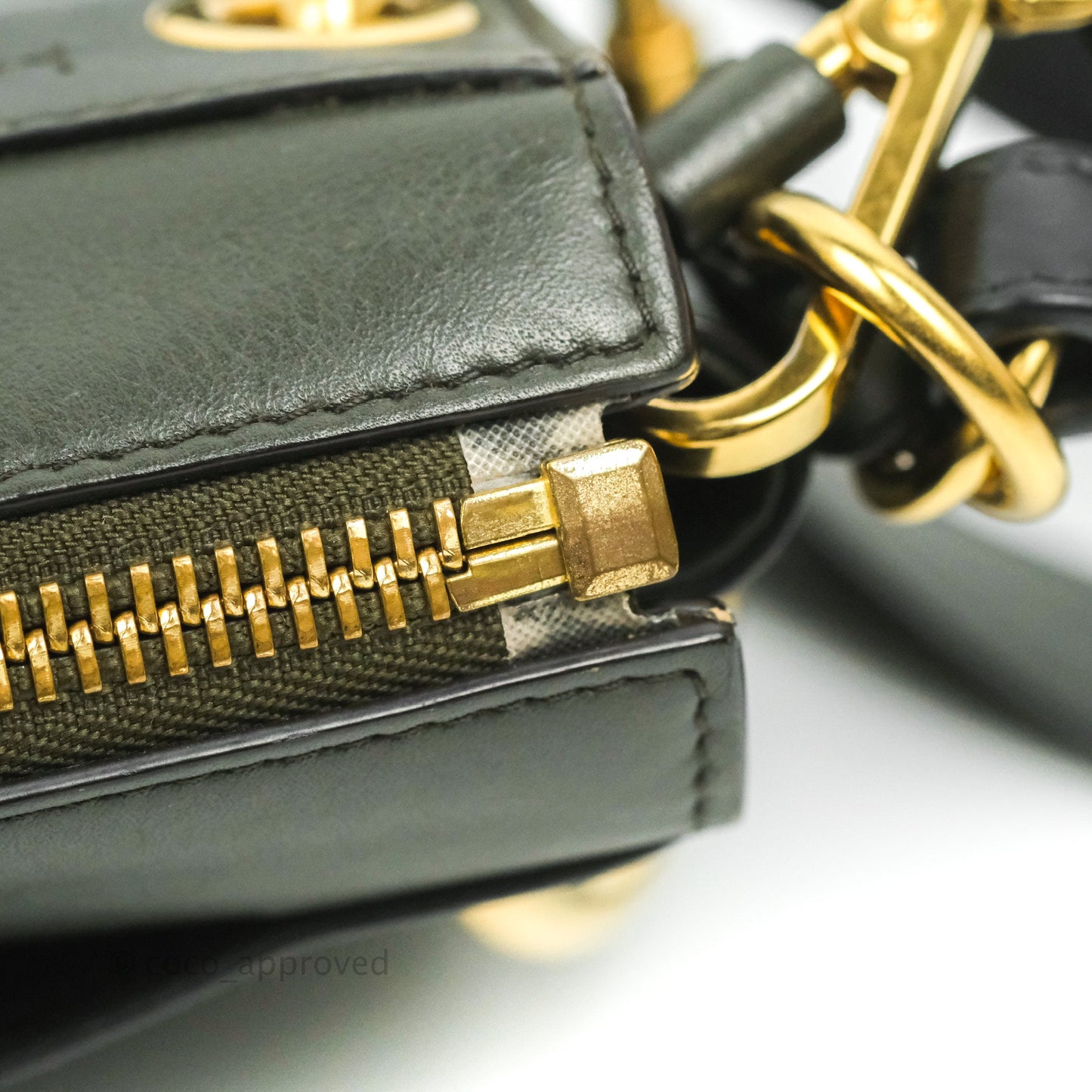 Chloe Small Roy Bag Army Green Calfskin Gold Hardware