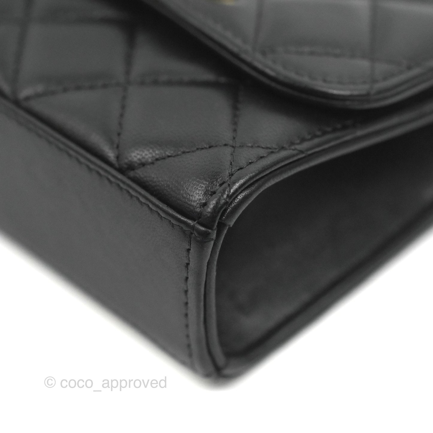 Chanel Mini Quilted Trendy CC Clutch With Chain Black Lambskin Gold Hardware