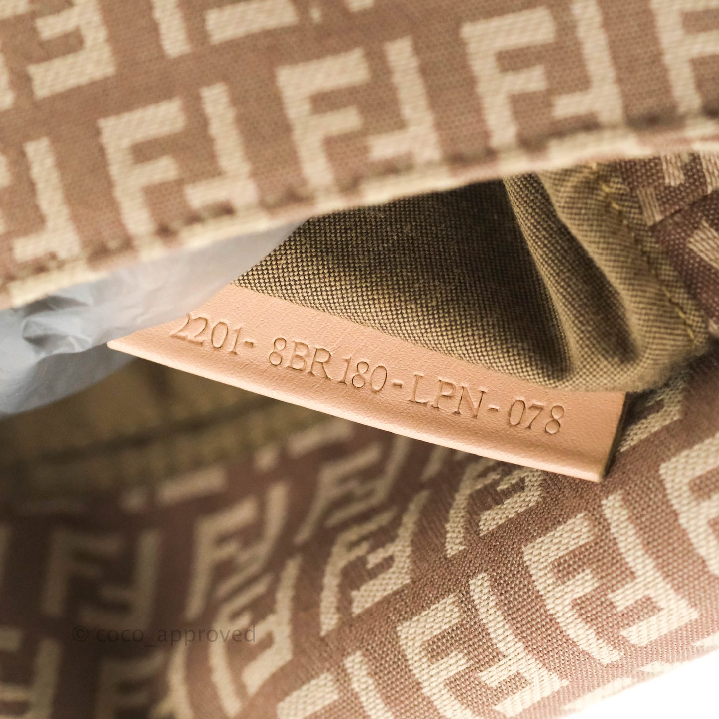 Fendi Zucchino Mini Mama Baguette Beige Pink Gold Hardware