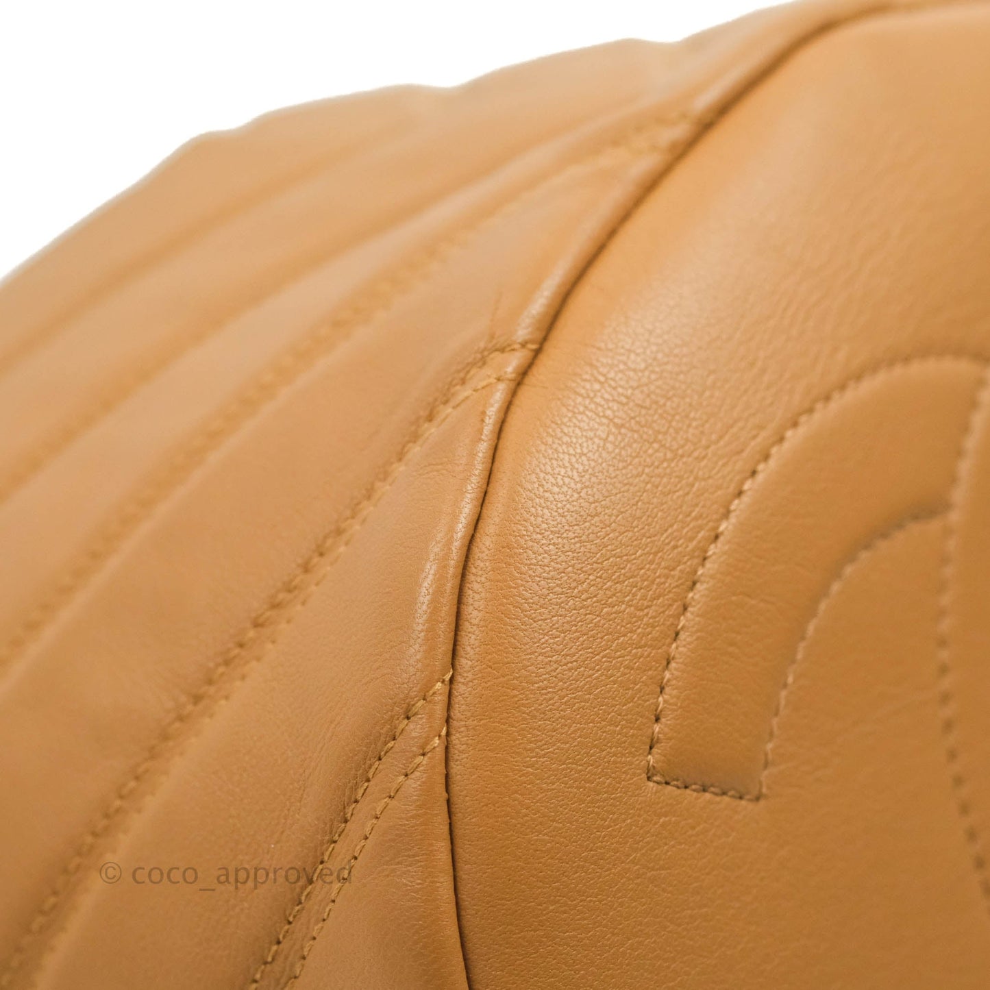 Chanel Chevron Bucket Drawstring Bag Caramel Gold Hardware