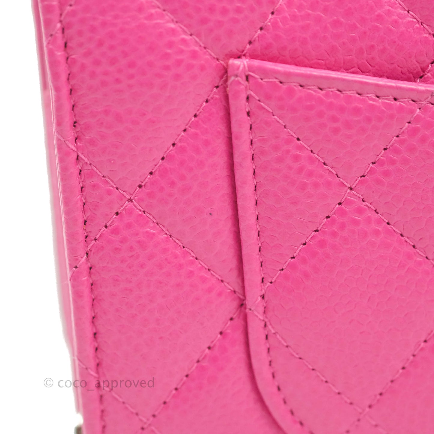 Chanel Quilted Wallet on Chain WOC Pink Caviar Silver Hardware