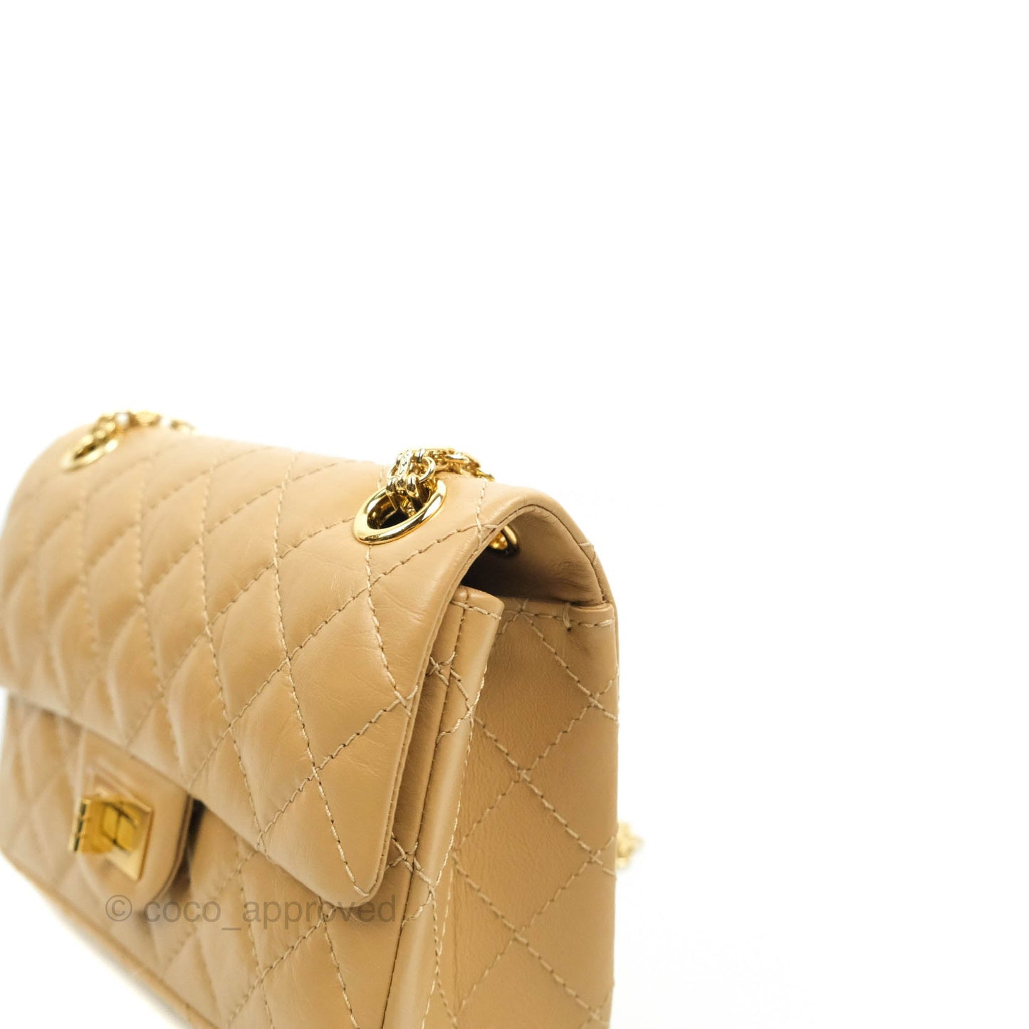 Chanel Mini Reissue 224 Dark Beige Aged Calfskin Gold Hardware