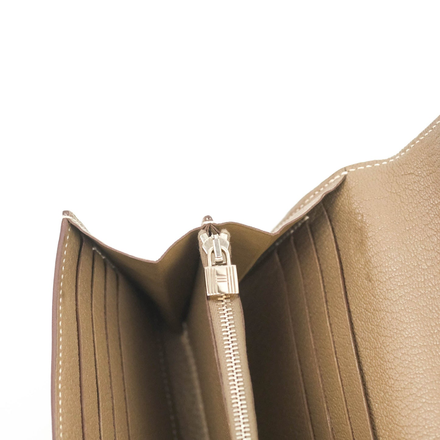 Hermès Kelly Wallet Etoupe Chevre Mysore Palladium Hardware