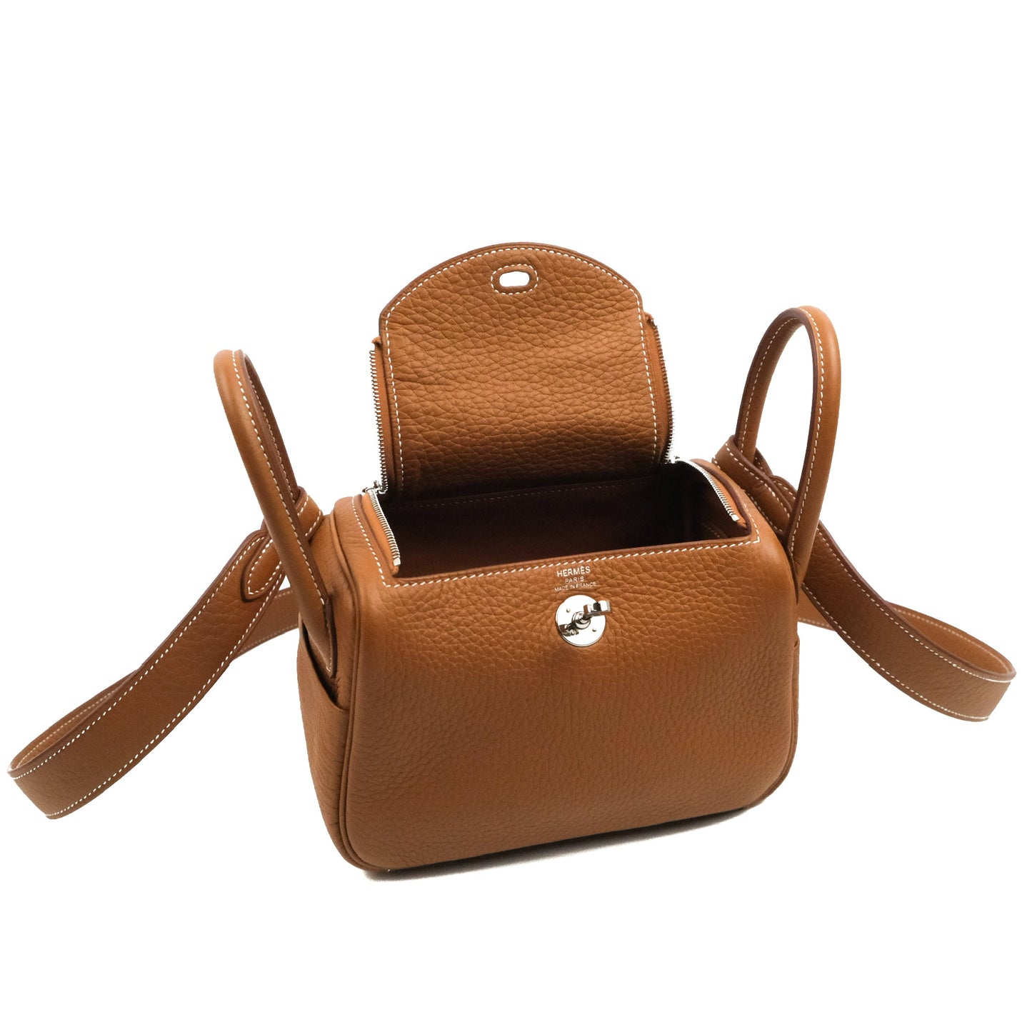 Hermès Mini Lindy 20 Gold Clemence Silver Hardware