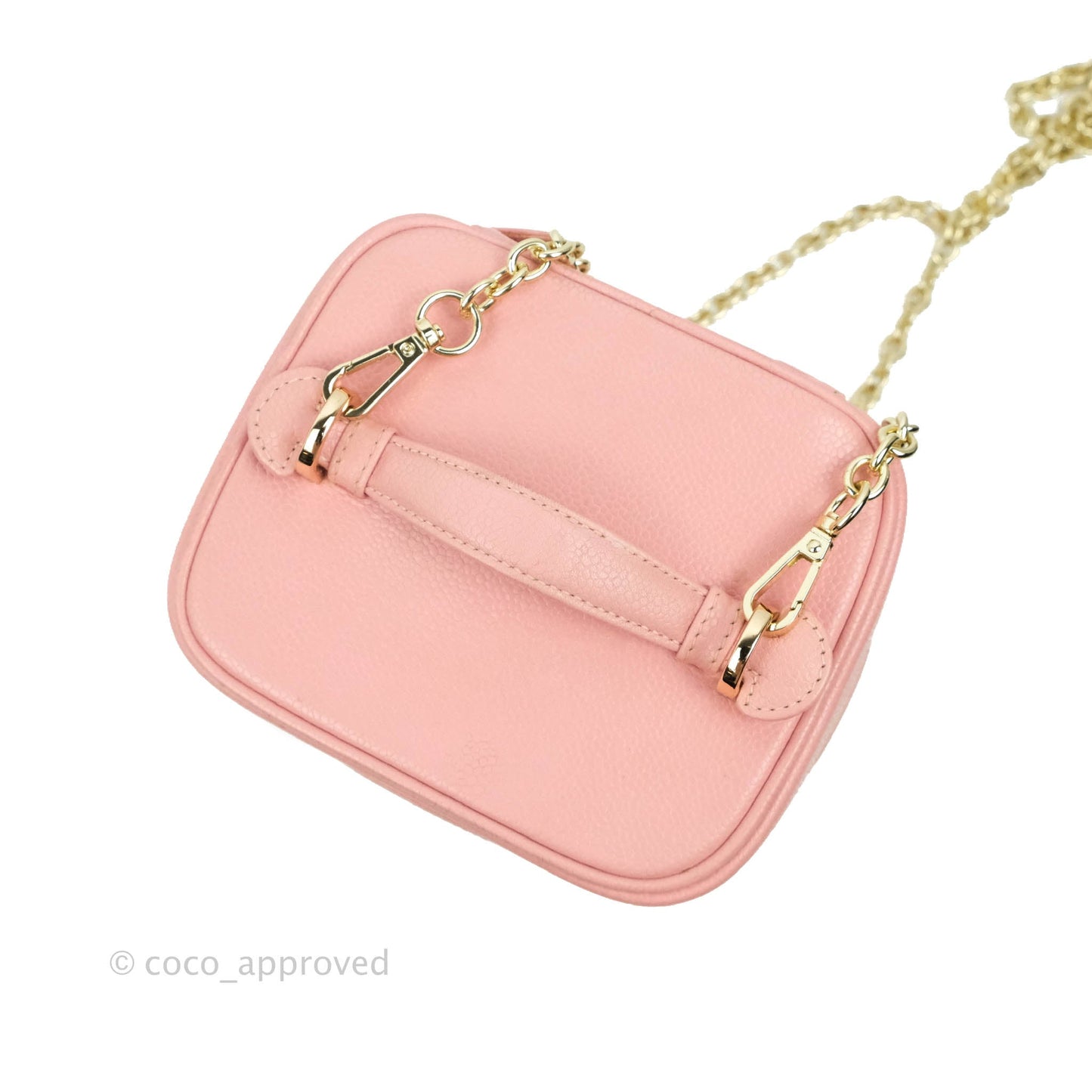 Chanel Vintage Vanity Case Pink Caviar Gold Hardware
